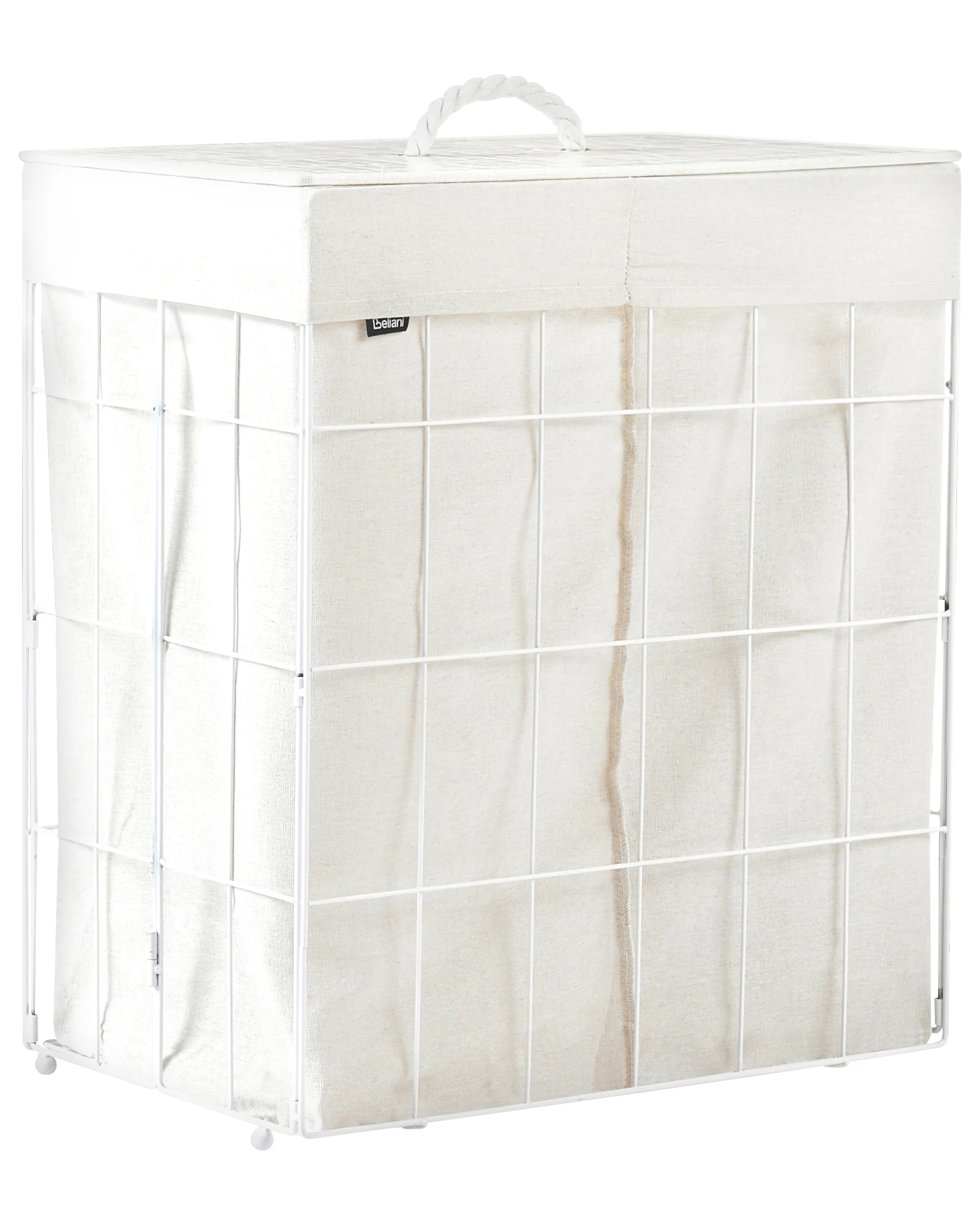 Cesto para la ropa sucia con tapa APOTERI Metal Blanco 100 L