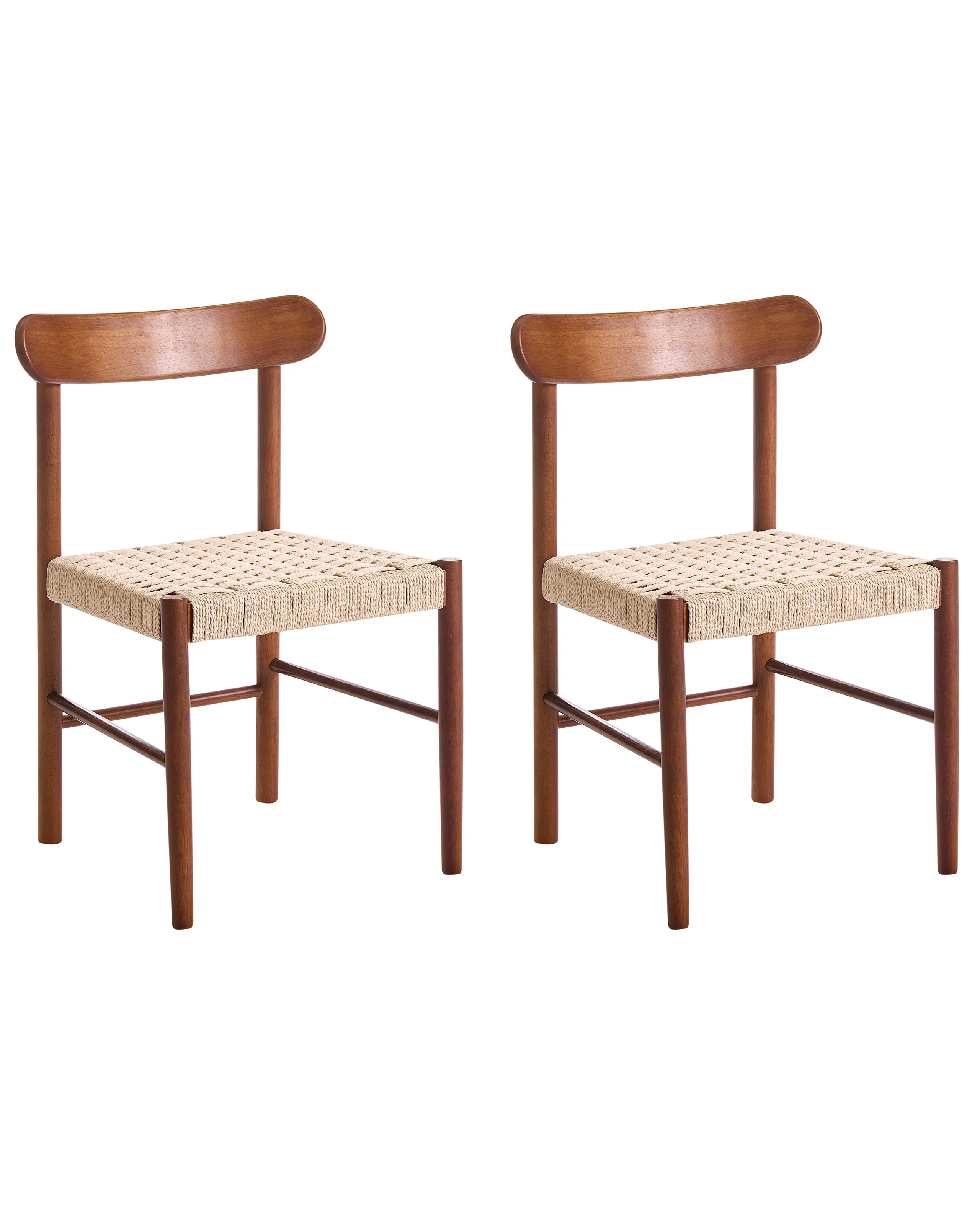 Conjunto de 2 sillas de comedor EAGAN Madera Marrón/Beige