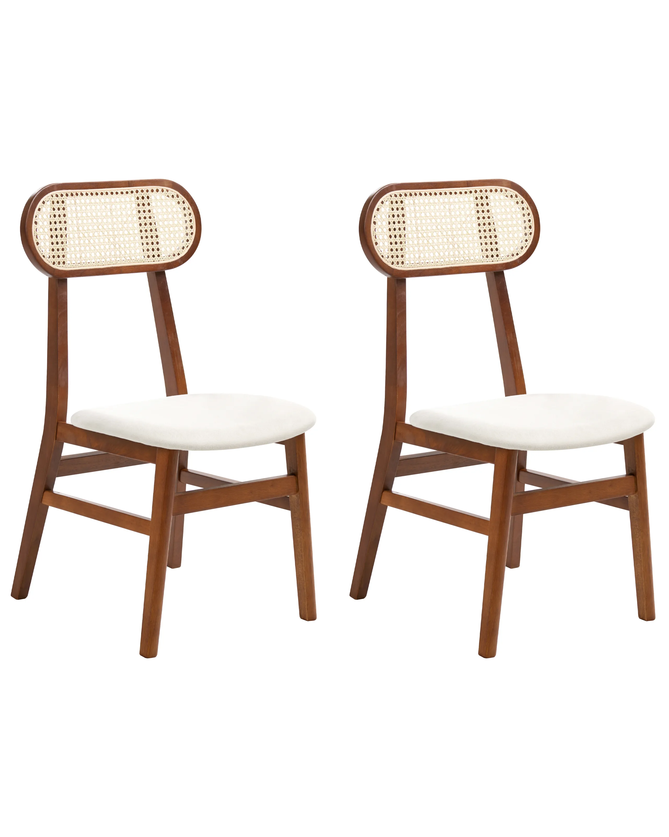 Conjunto de 2 sillas de comedor FALLON Madera Marrón/Beige claro
