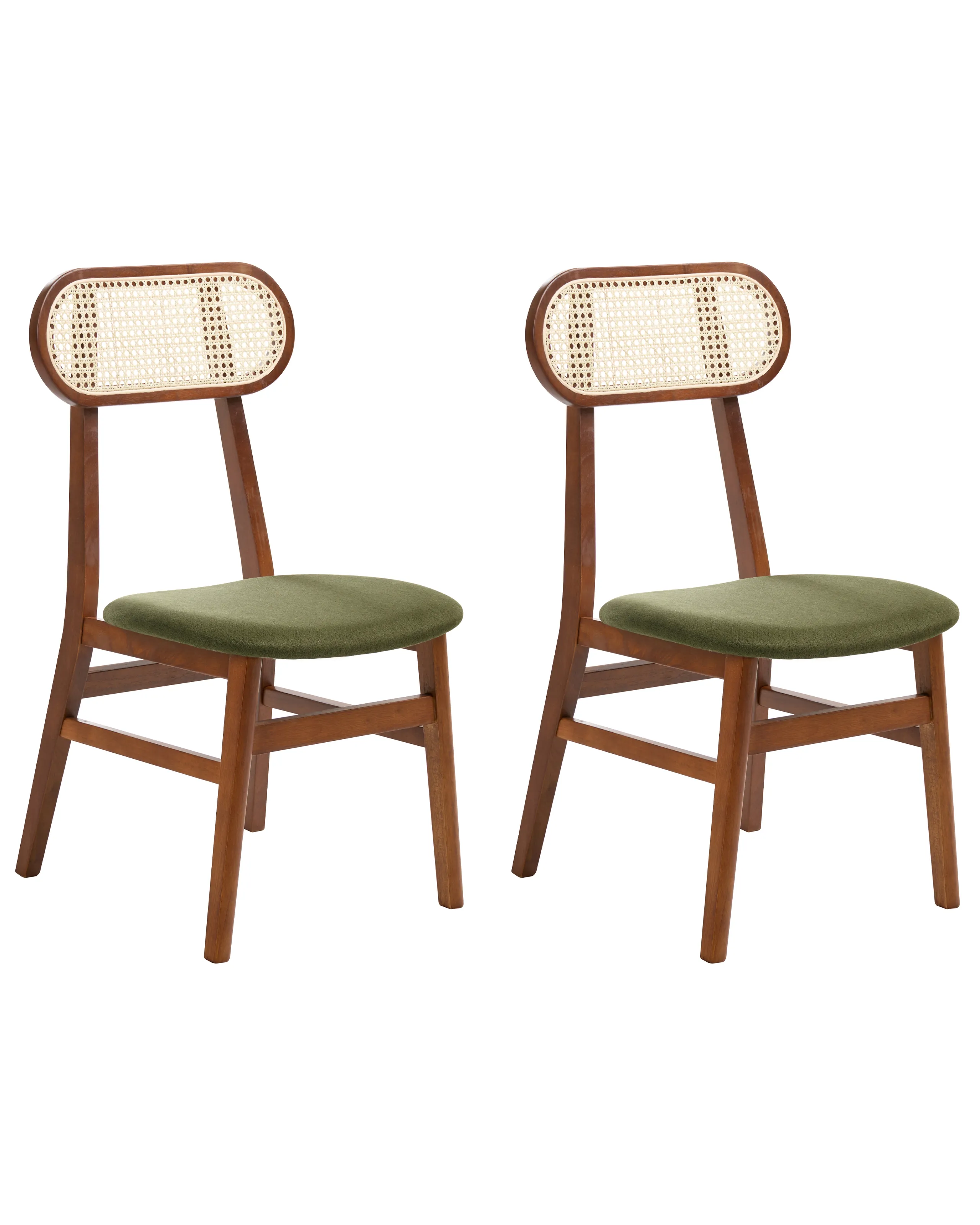 Conjunto de 2 sillas de comedor FALLON Madera Marrón/Verde