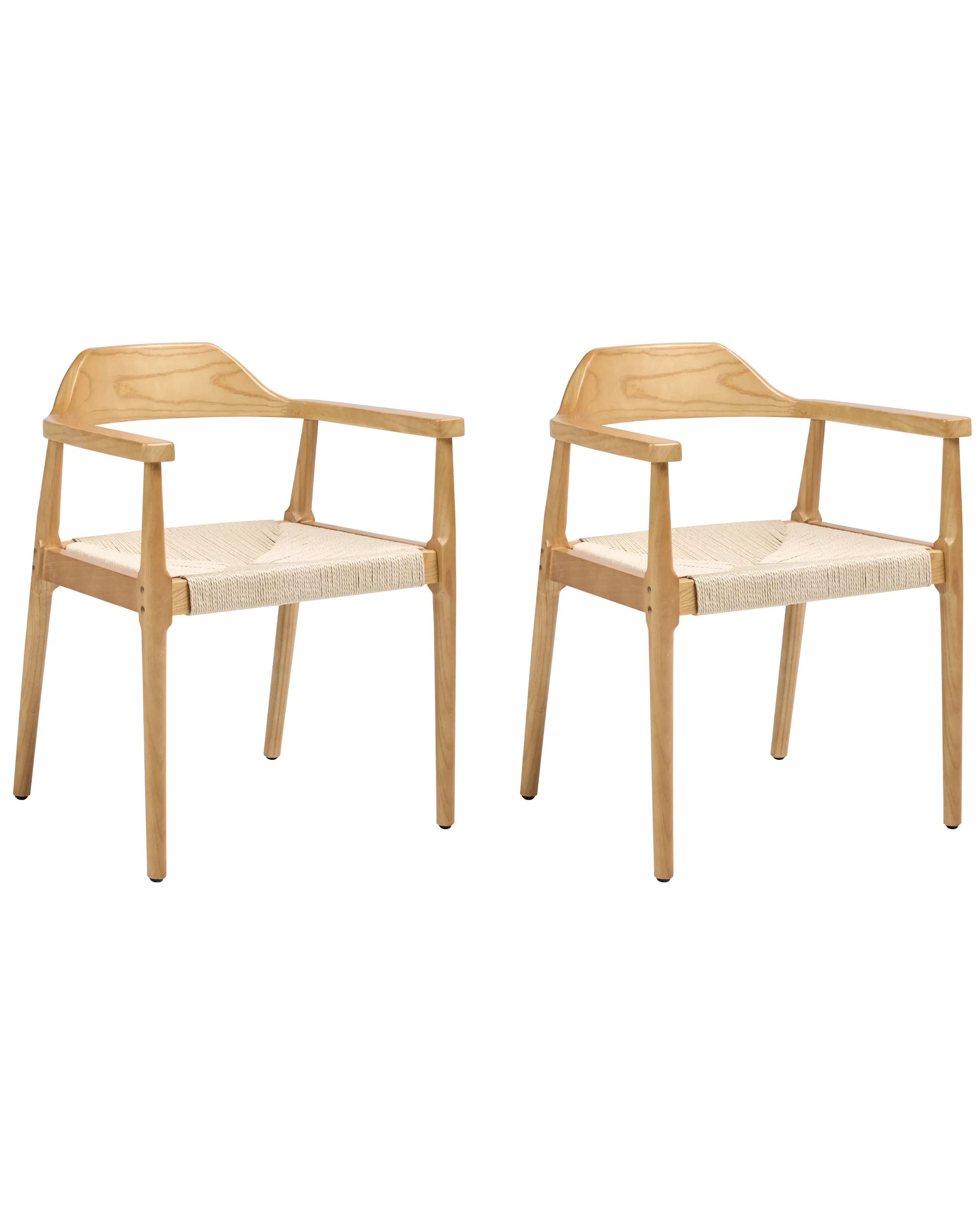 Conjunto de 2 sillas de comedor OAKDALE Madera Marrón claro/Beige