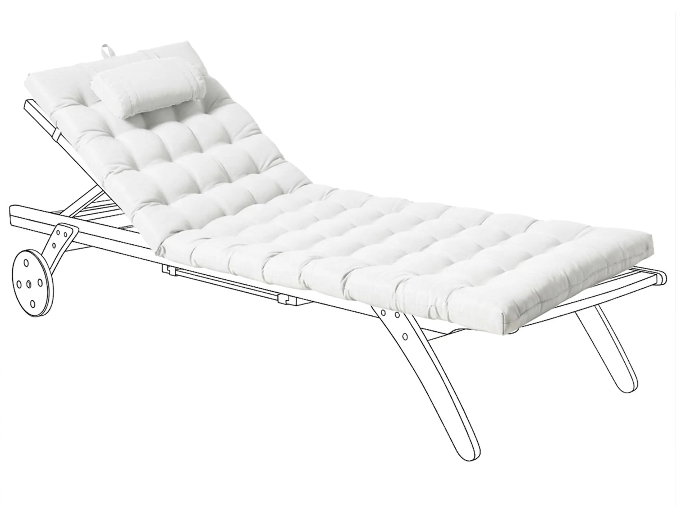 Cojín para tumbona CESANA PREMIUM 192 x 56 cm Blanco crema