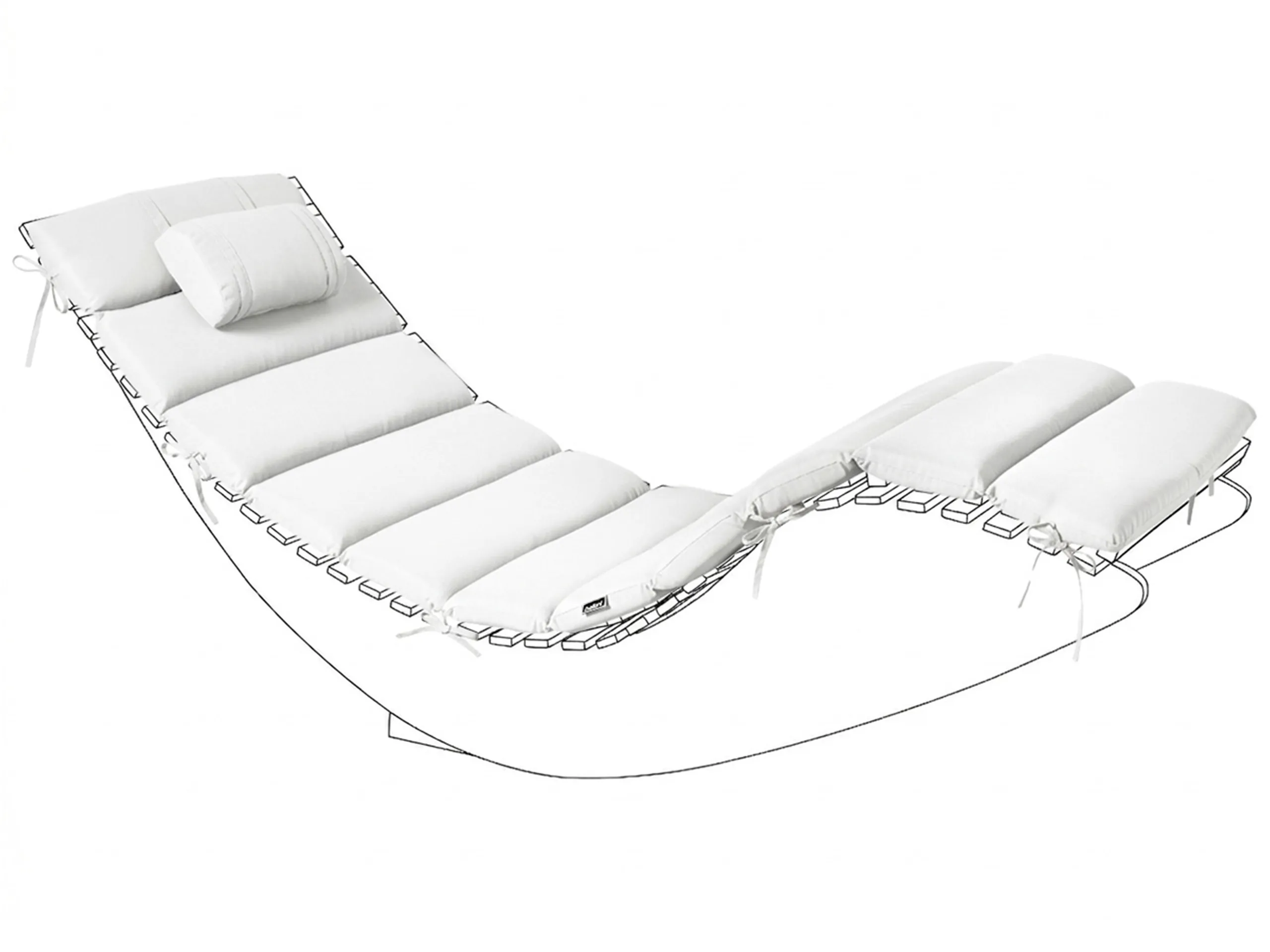 Cojín para tumbona BRESCIA PREMIUM 180 x 60 cm Blanco crema