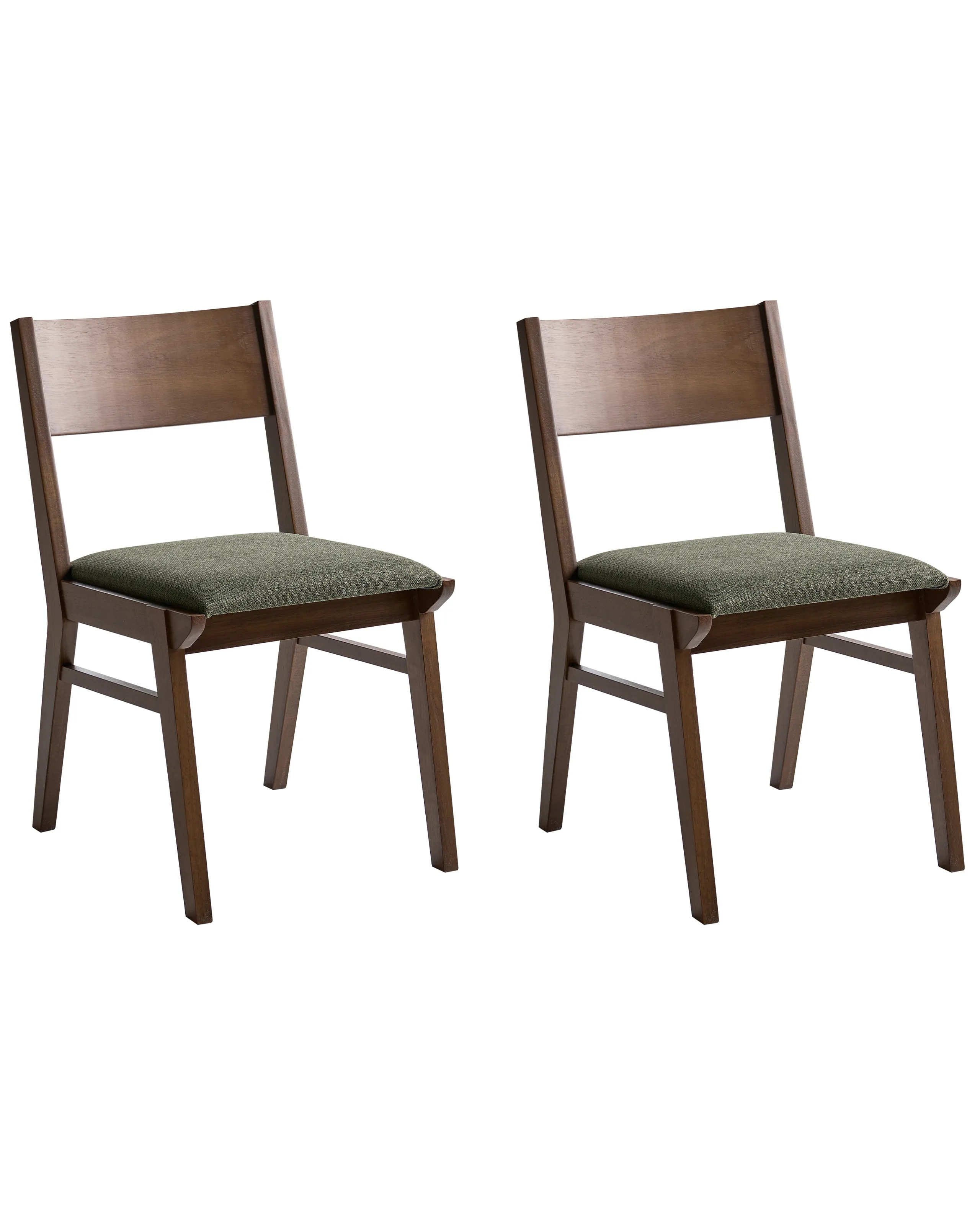 Conjunto de 2 sillas de comedor ENOLA Madera Verde oscuro/Marrón