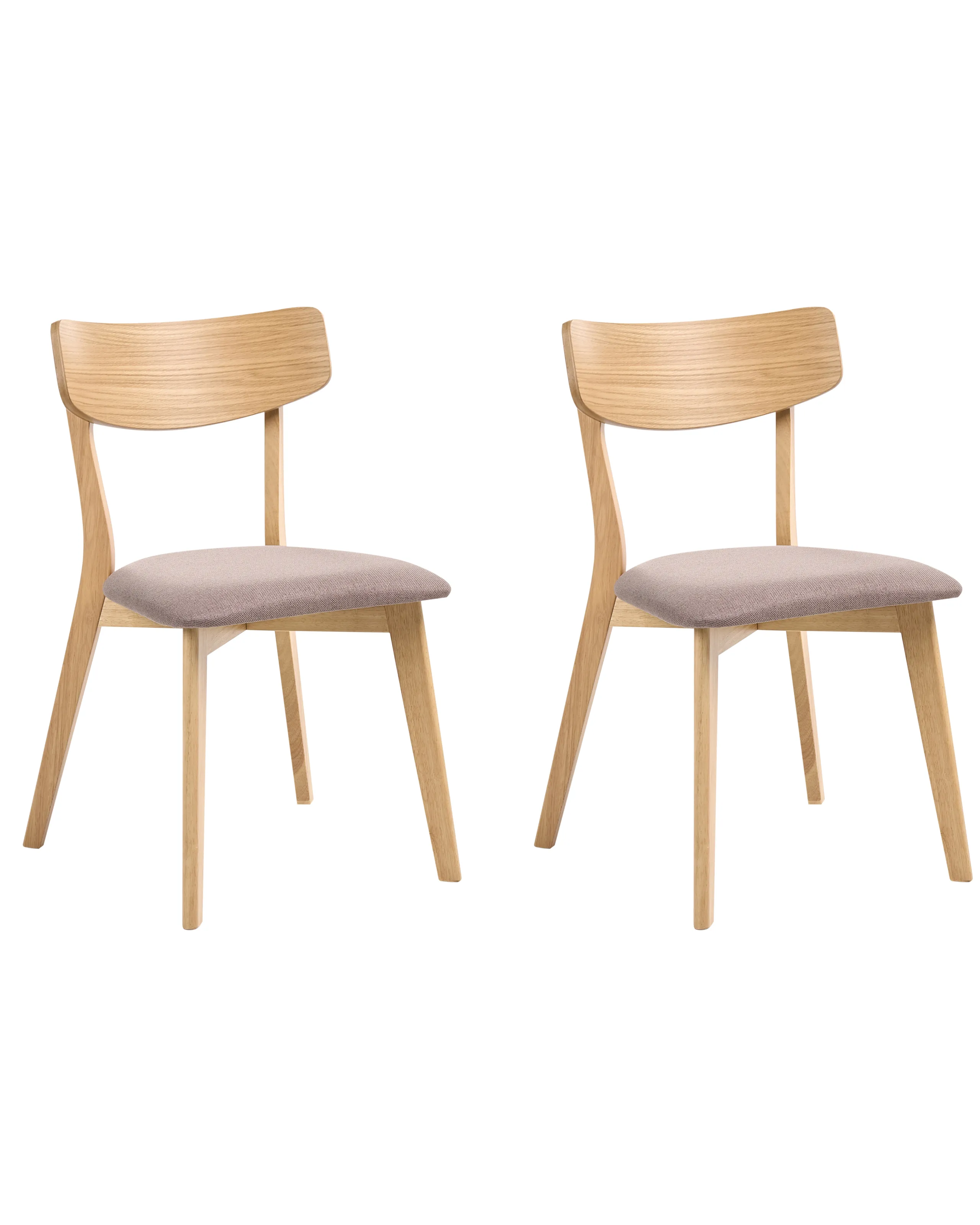 Conjunto de 2 sillas de comedor HOPE Madera Marrón claro/Marrón