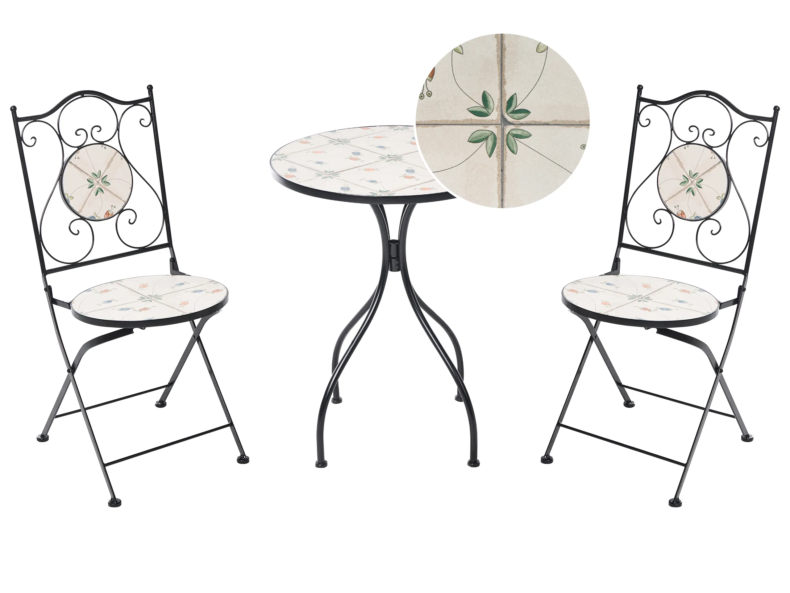 Bistro Set CARONA Metal Black
