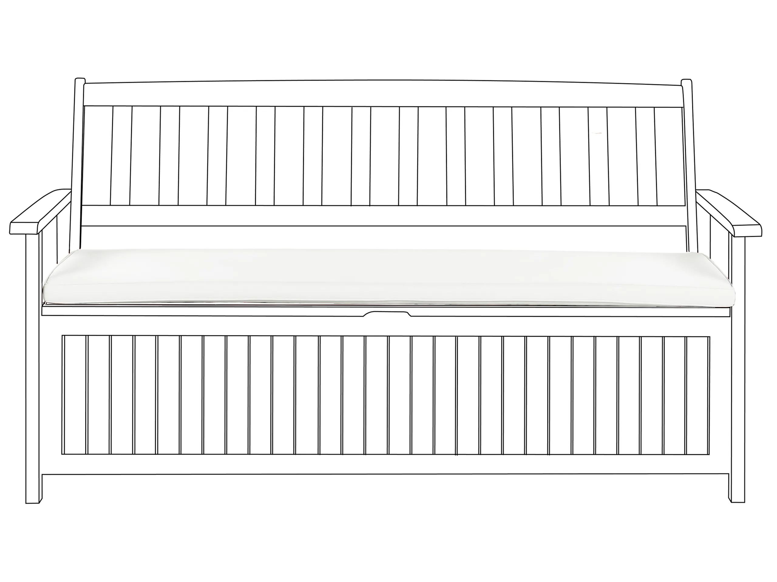 Bench Seat Pad Cushion SOVANA 148 x 45 cm Off-White