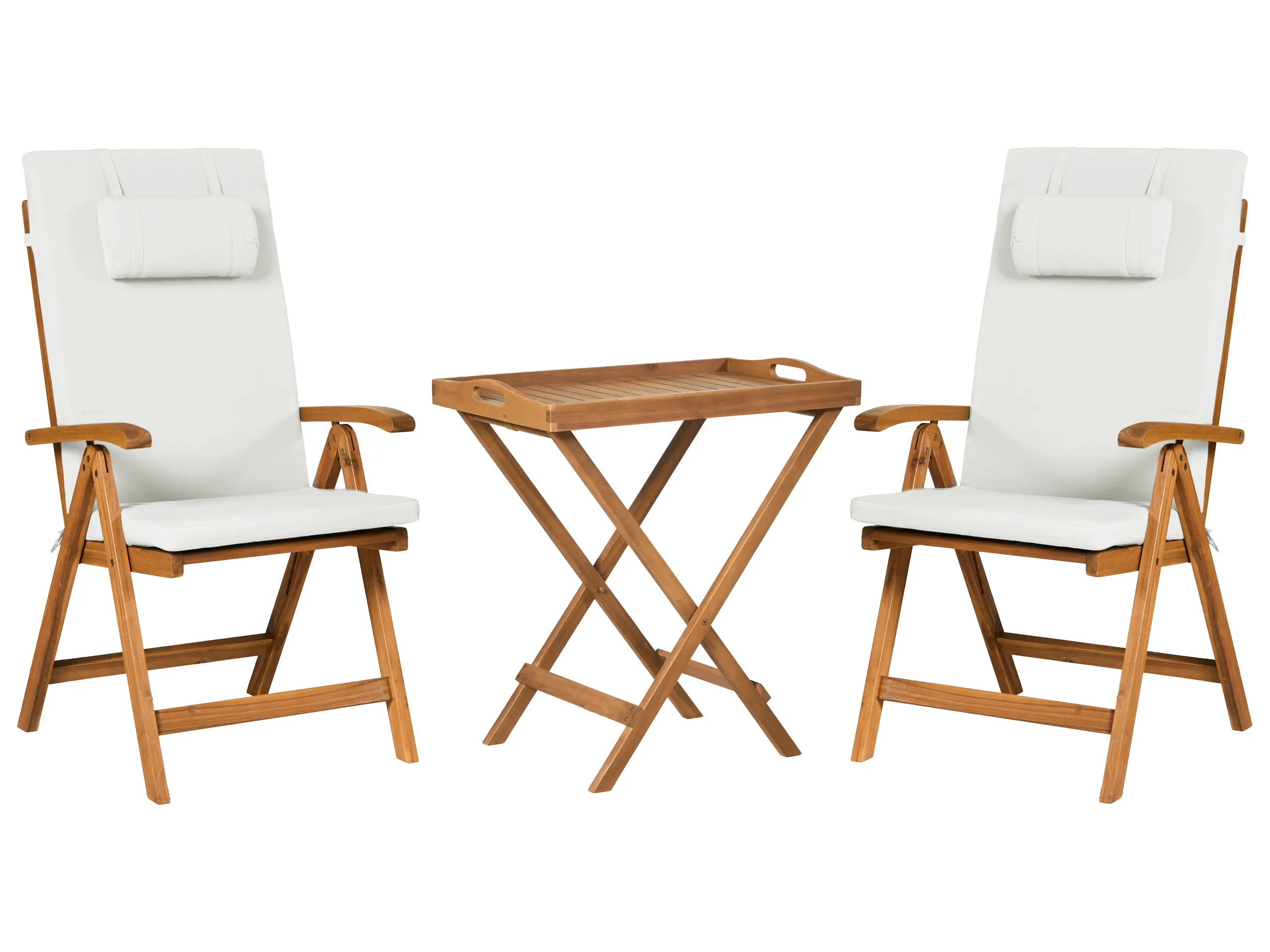 Bistro Set JAVA PREMIUIM Acacia Wood Off-White