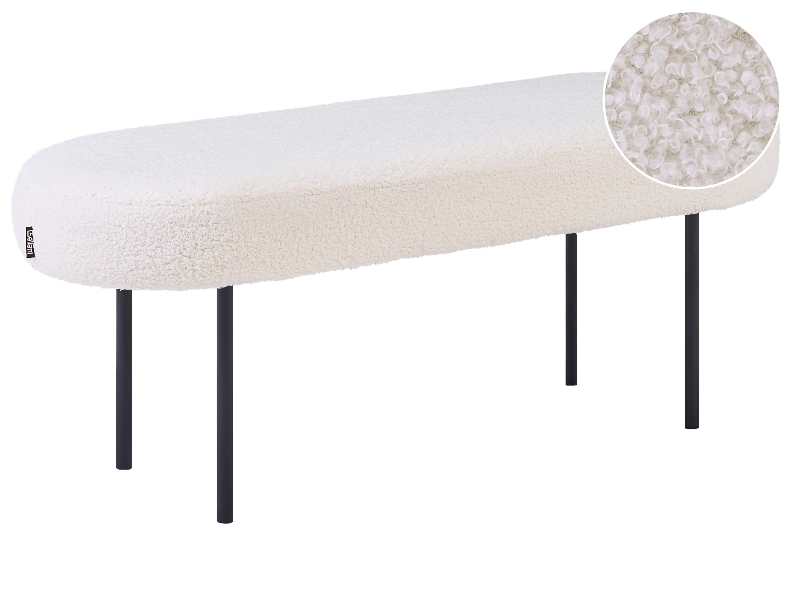 Banco WOLFEBORO Bouclé Blanco crema