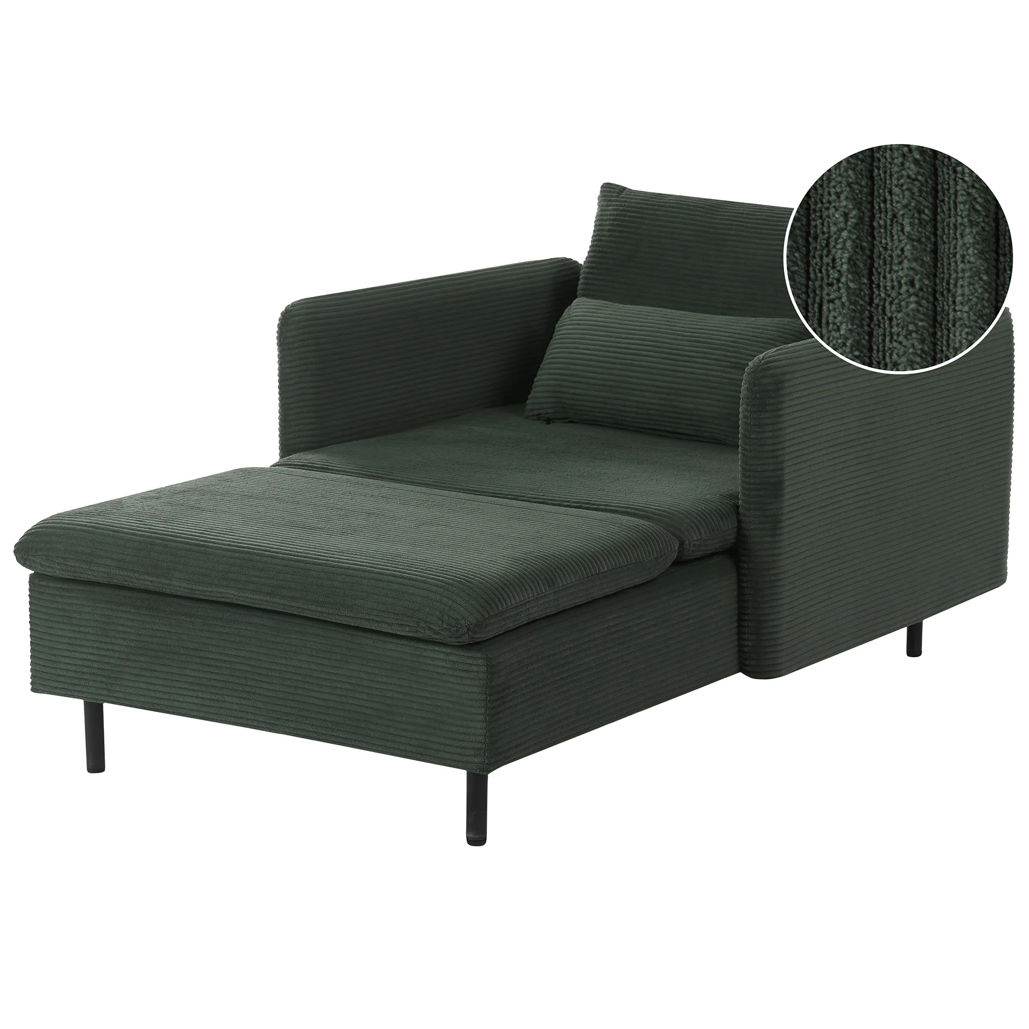 Chaise Longue EGERIS Corduroy Dark Green