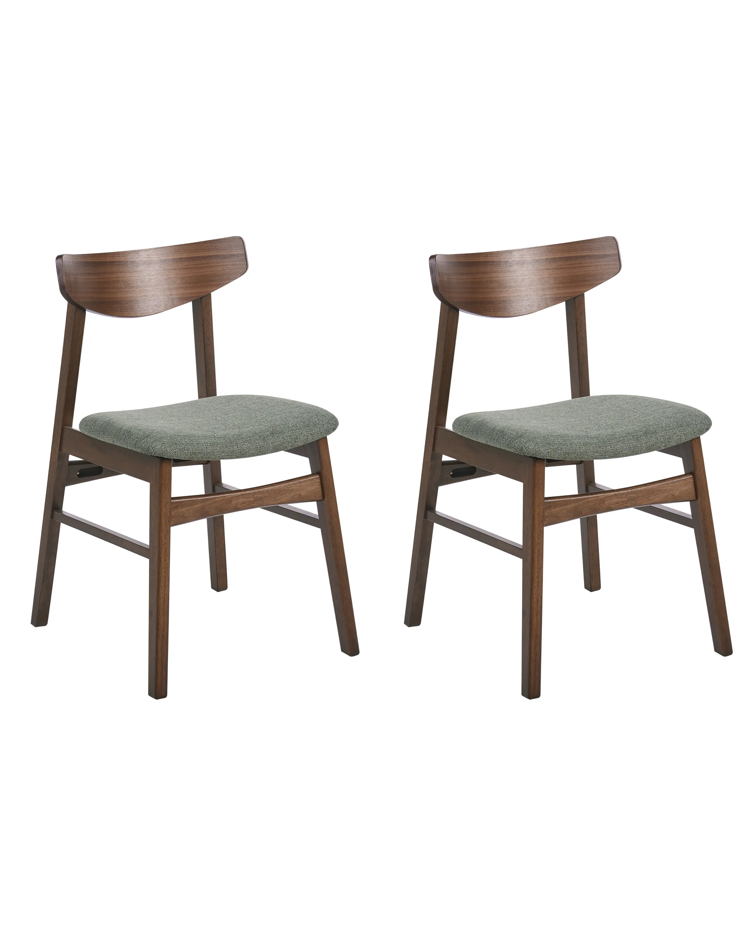 Conjunto de 2 sillas de comedor SMILEY Madera Marrón/Verde