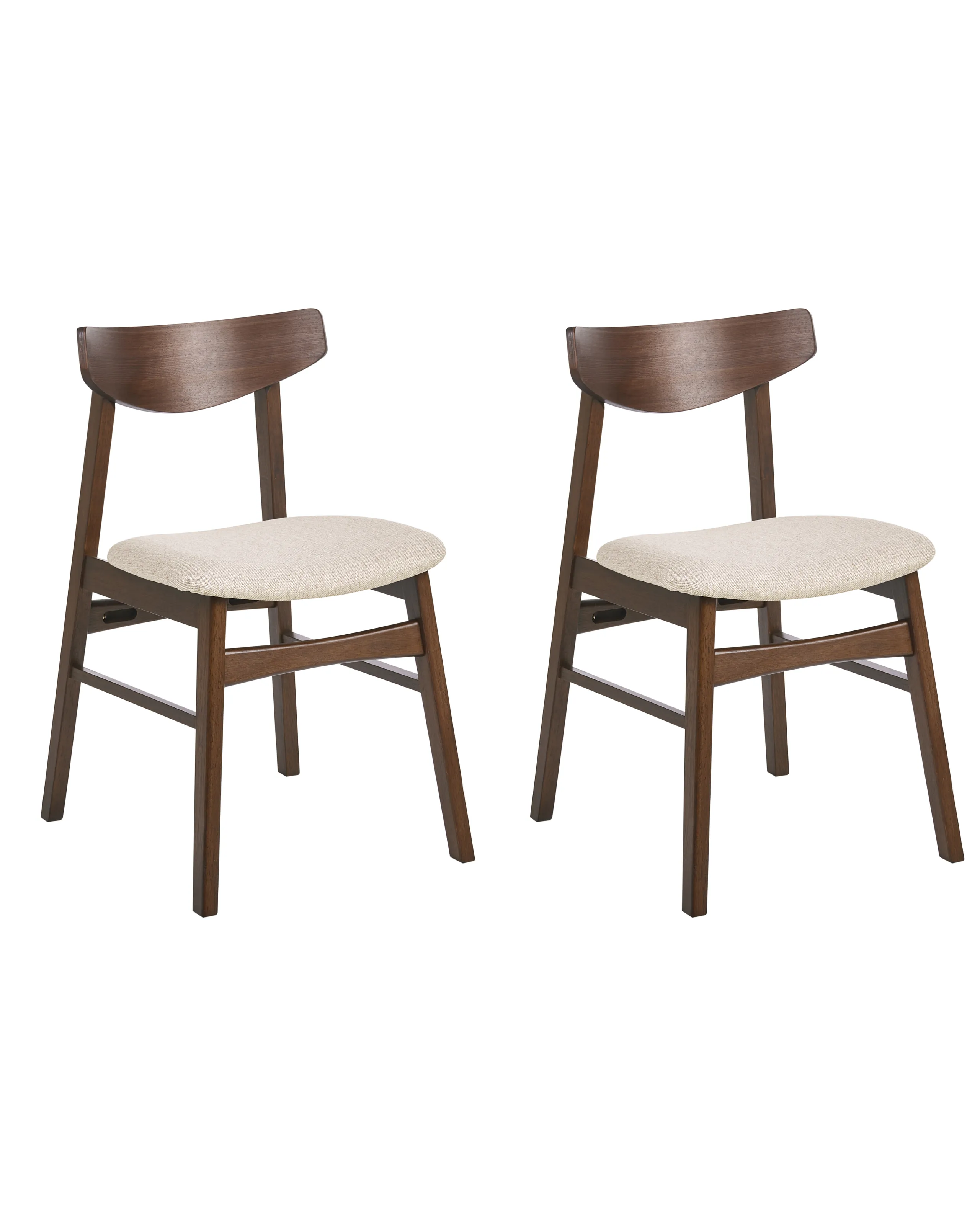 Conjunto de 2 sillas de comedor SMILEY Madera Marrón/Beige