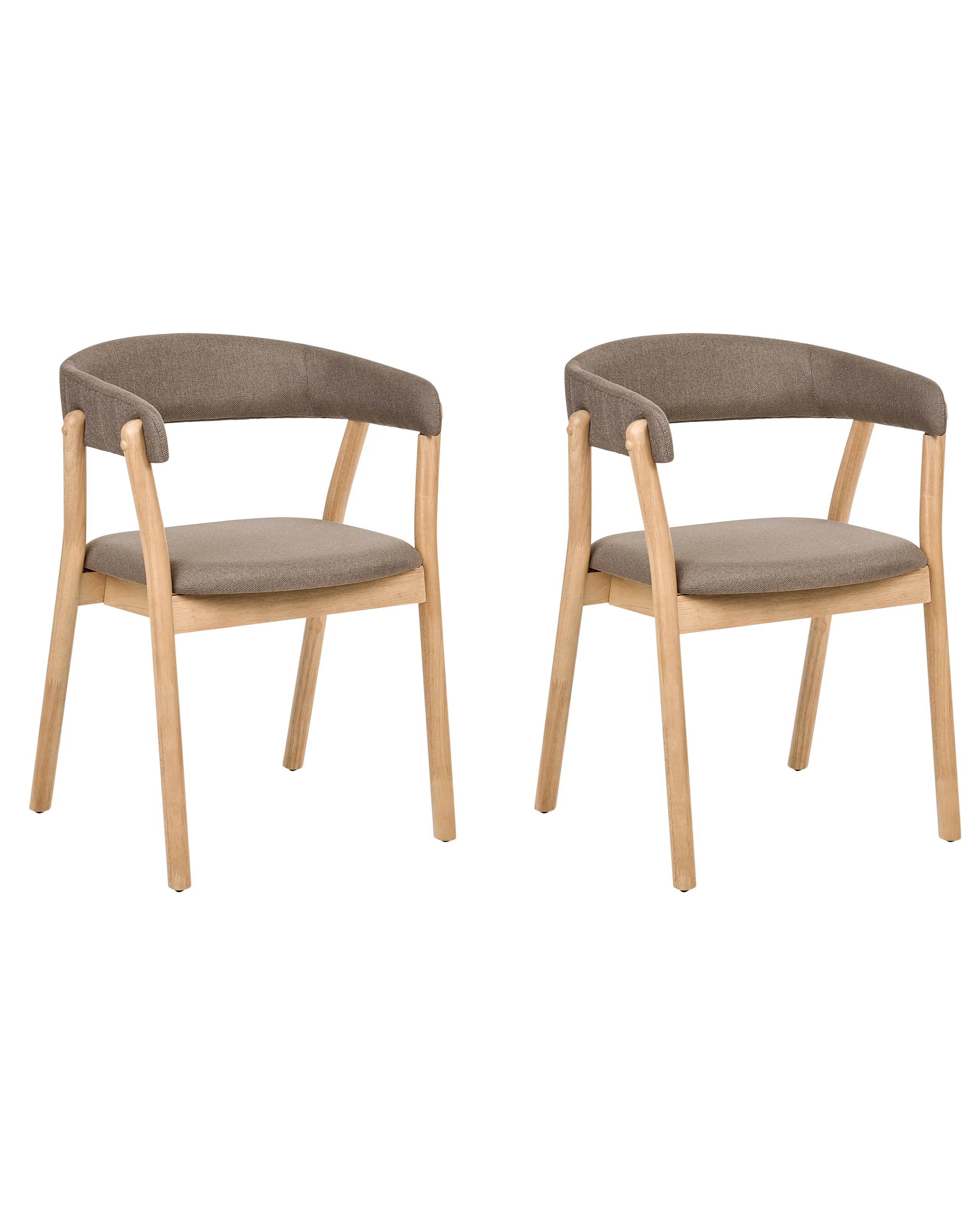 Conjunto de 2 sillas de comedor MYLO Tela Marrón claro/Marrón