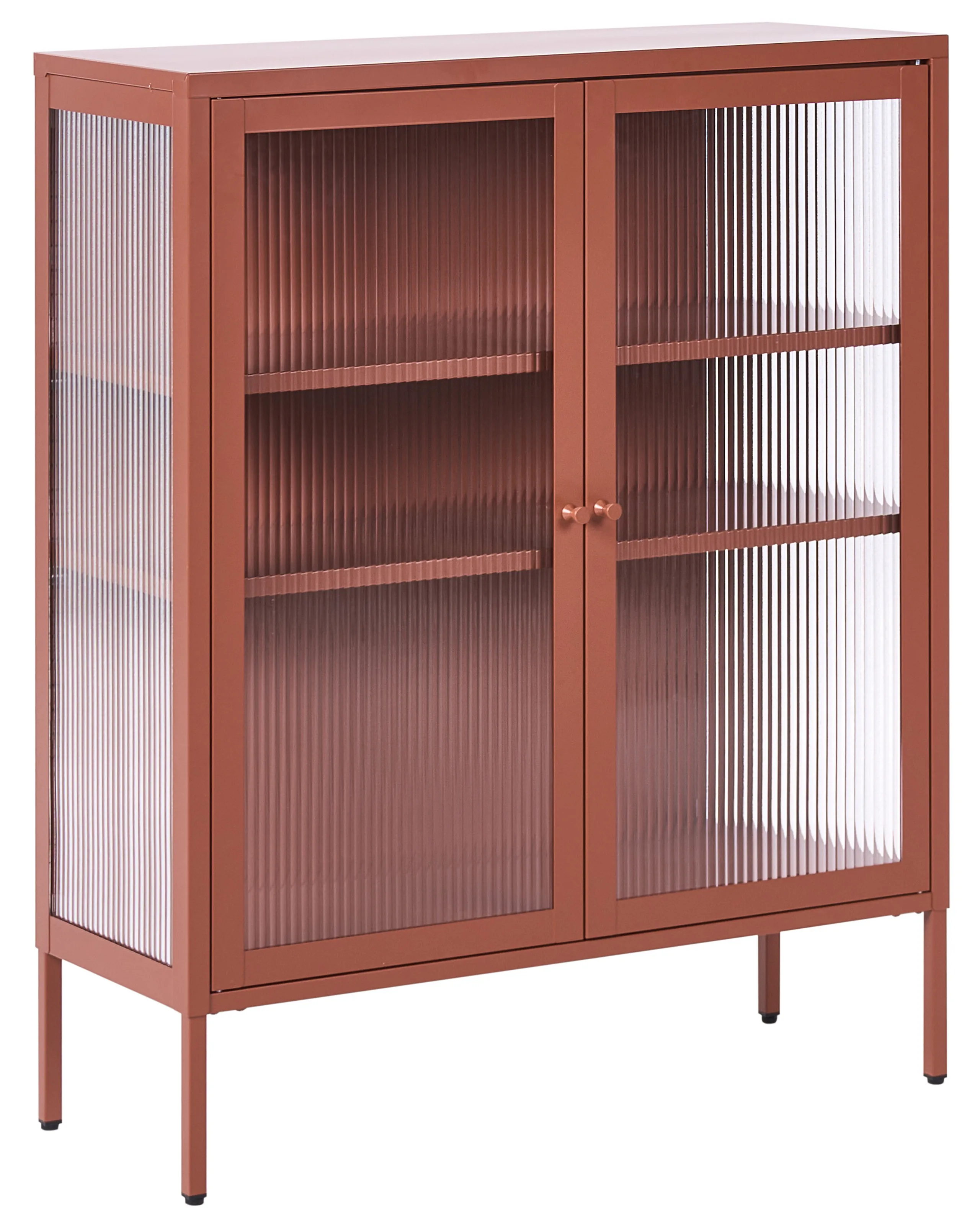 Aparador vitrina LERRYN Metal 90 cm Marrón dorado