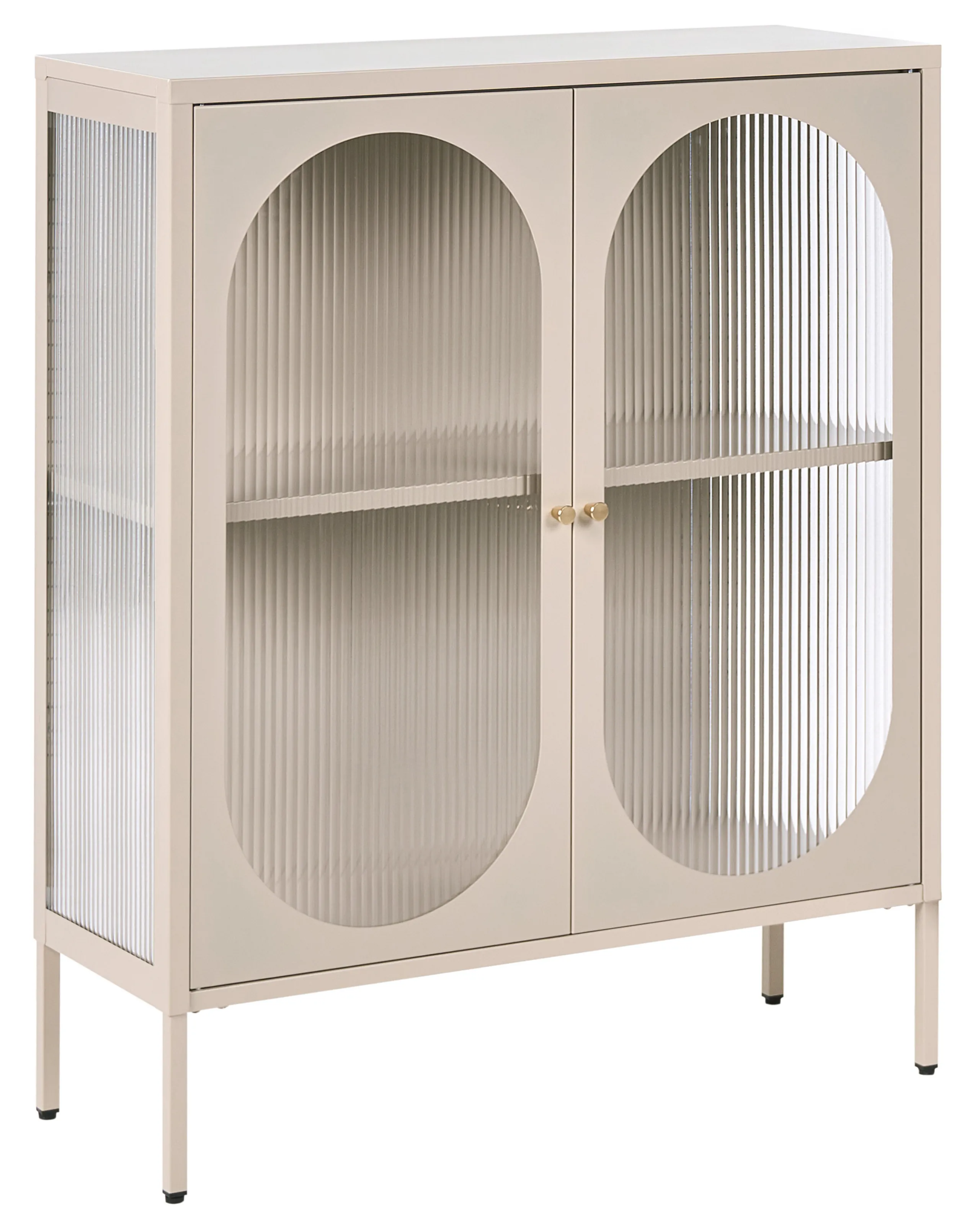 Aparador vitrina SARRE Metal 90 cm Beige