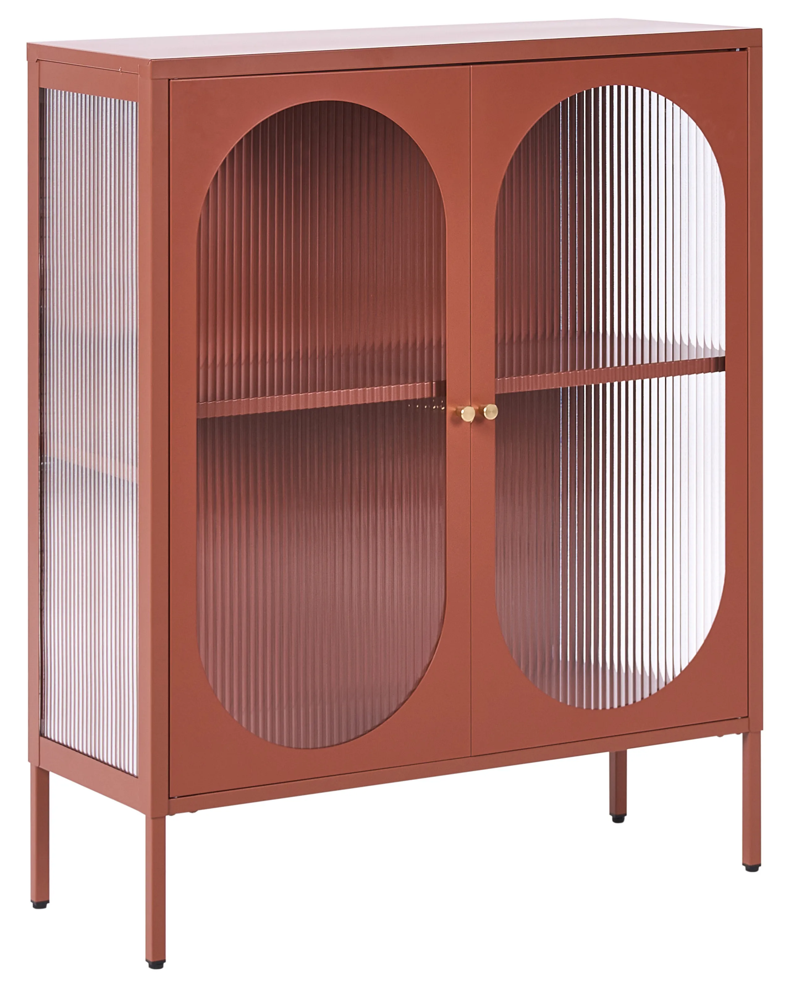Aparador vitrina SARRE Metal 90 cm Marrón dorado