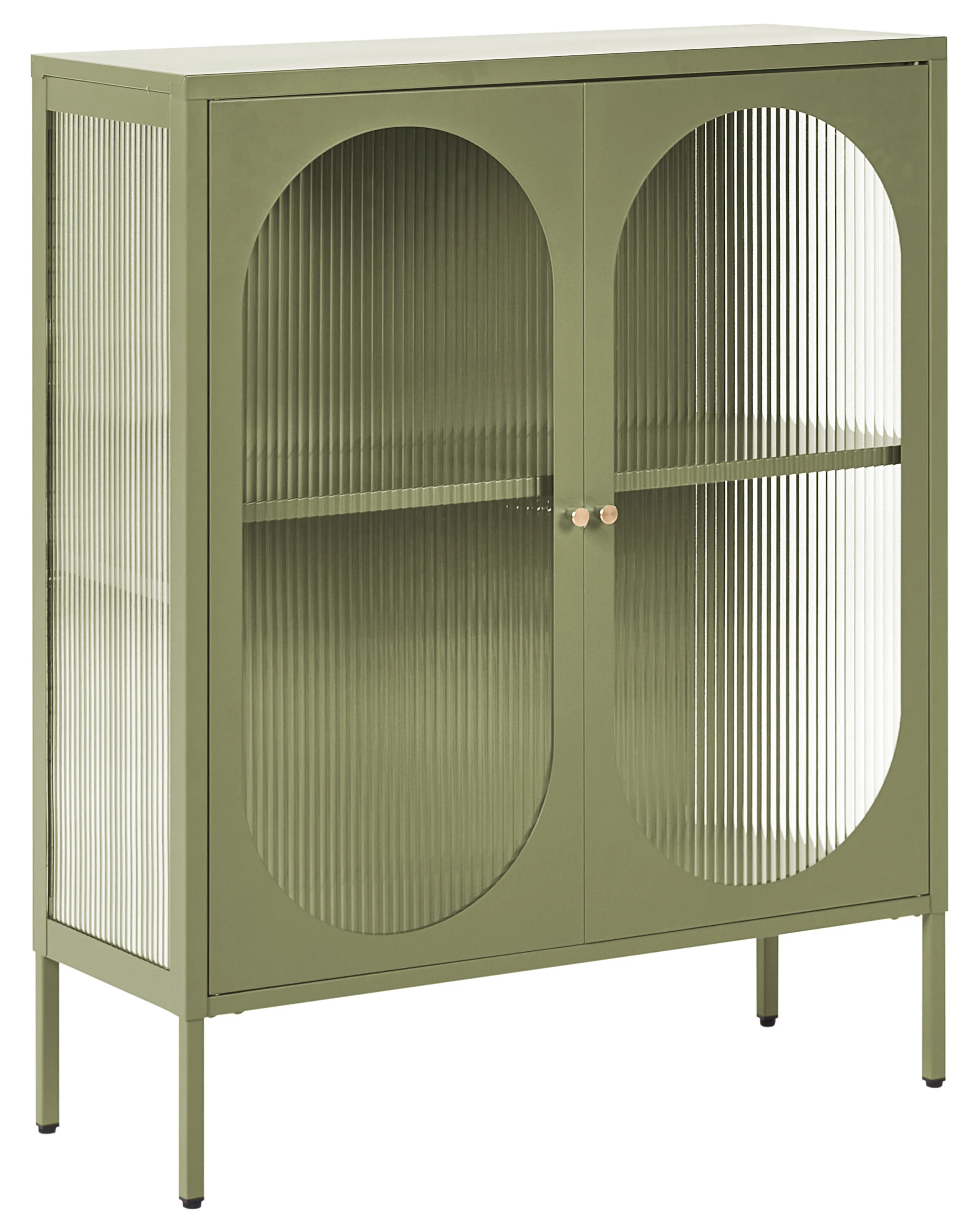 Aparador vitrina SARRE Metal 90 cm Verde