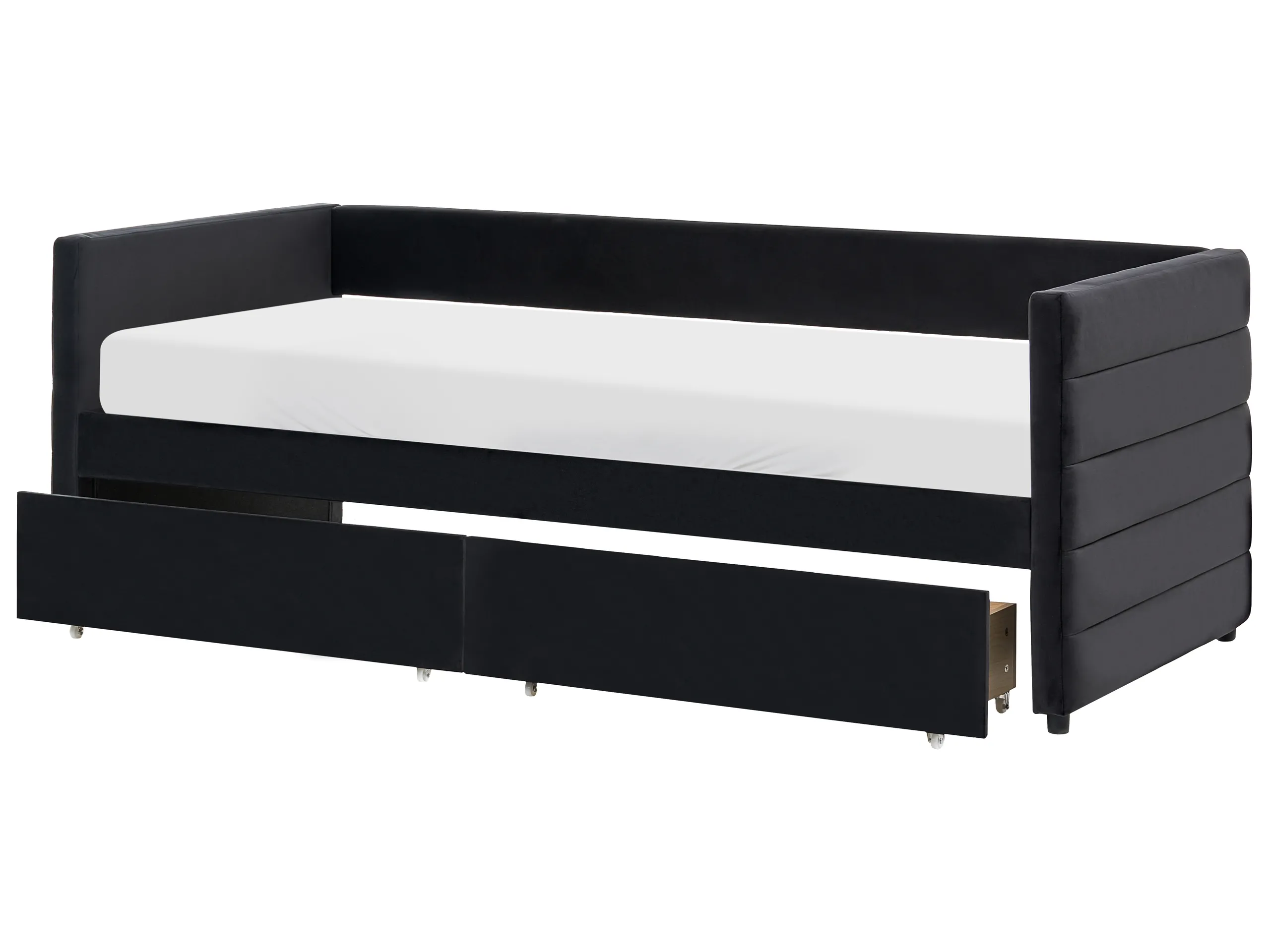 Cama con almacenaje Terciopelo MARRAY 90 x 200 cm Negro