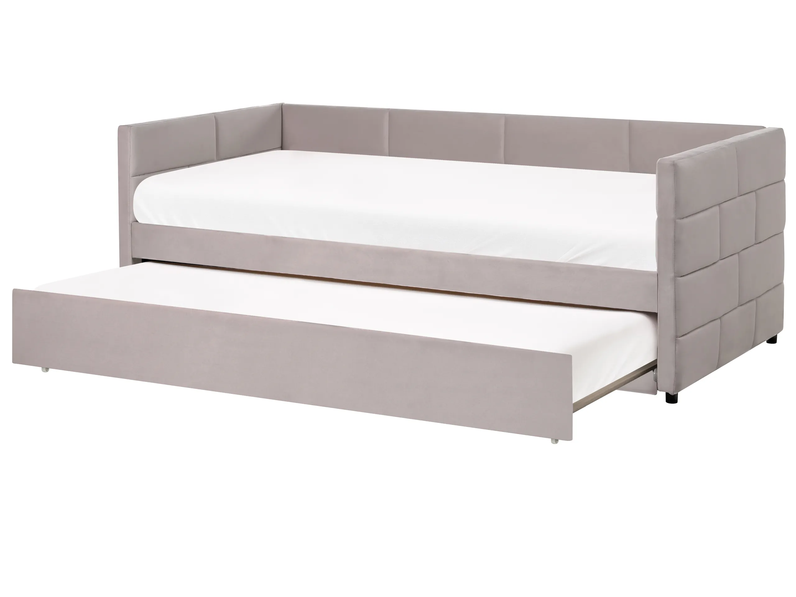 Cama nido Terciopelo CHAVONNE 90 x 200 cm Gris claro