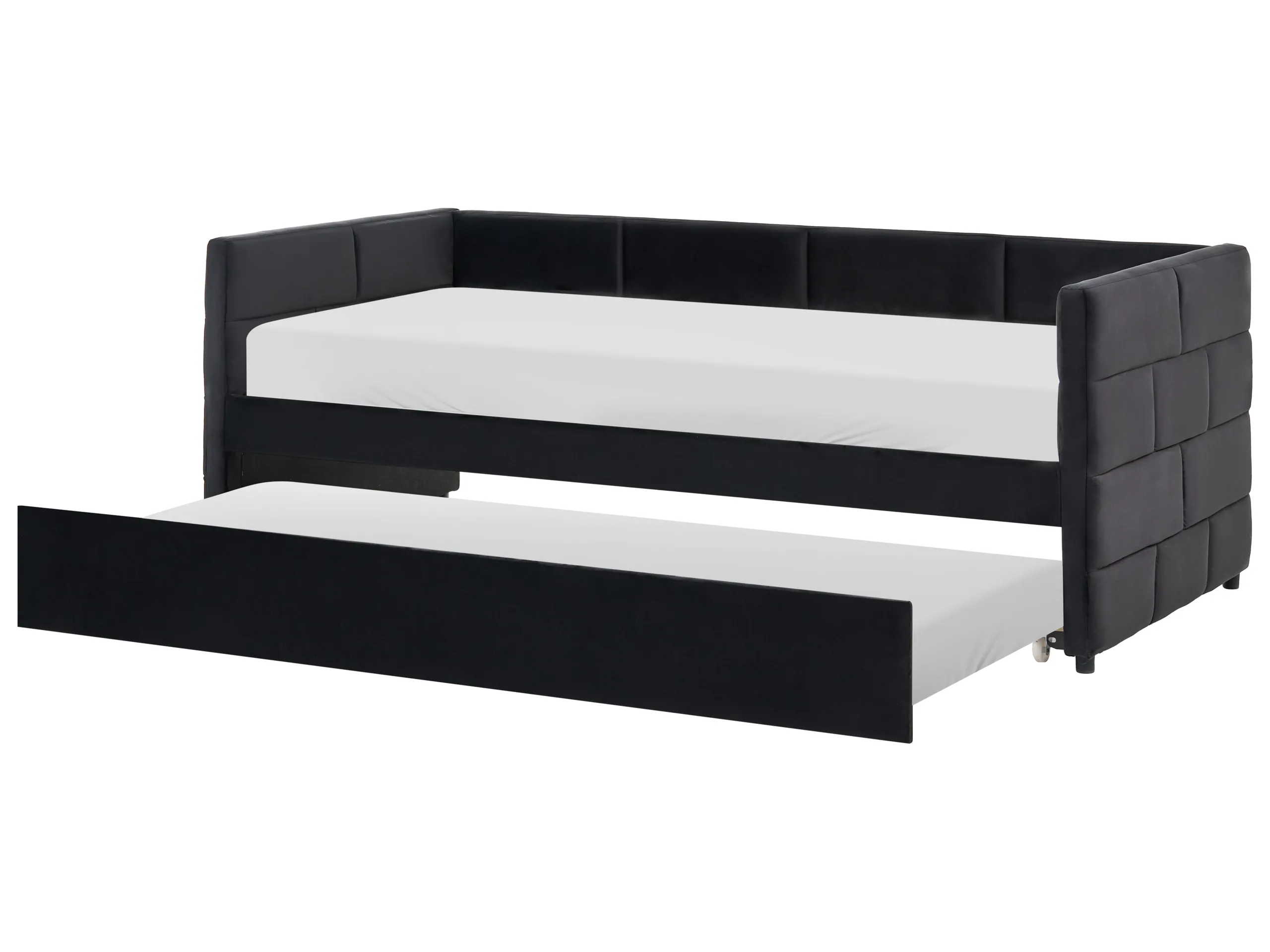 Cama nido Terciopelo CHAVONNE 90 x 200 cm Negro