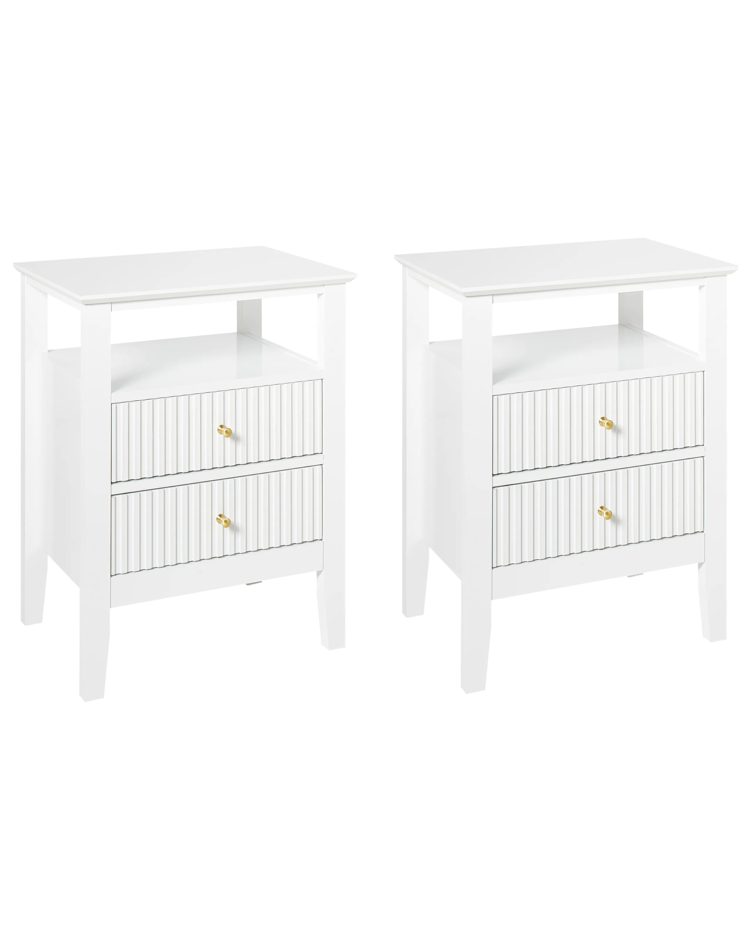 Conjunto de 2 mesitas de noche ASSISI Blanco