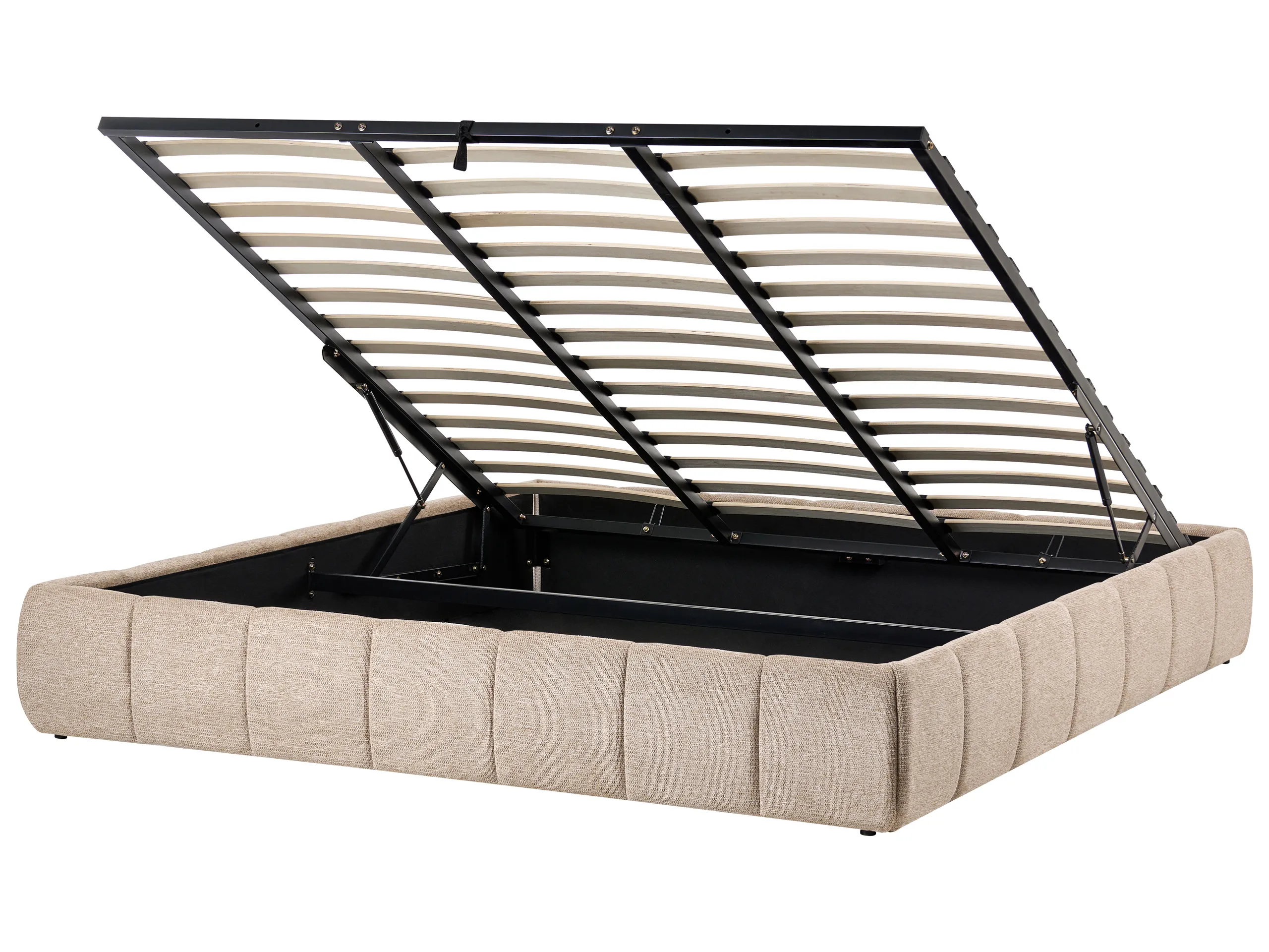 Cama con almacenaje sin cabecero Tela GENAS 180 x 200 cm Beige