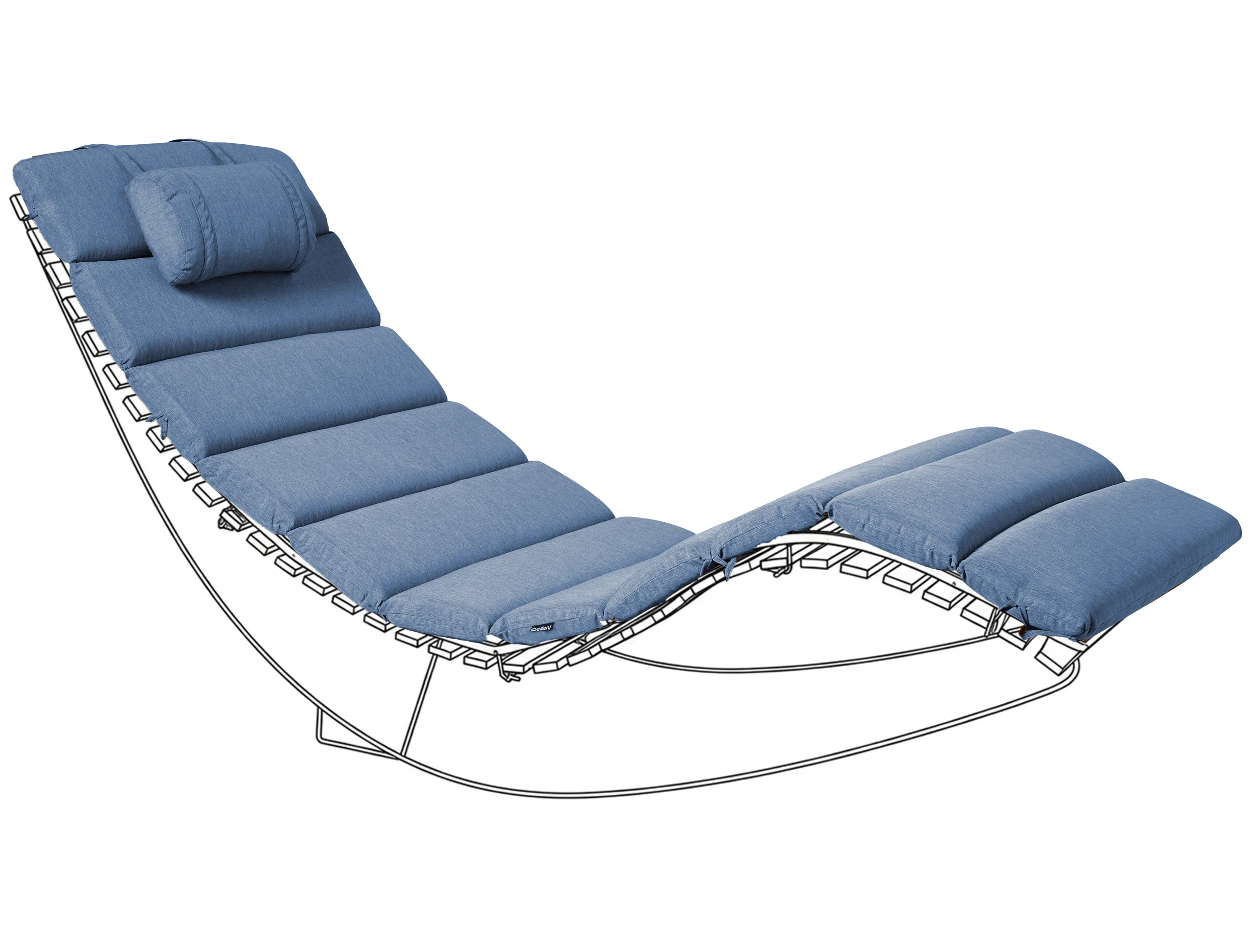 Cojín para tumbona BRESCIA PREMIUM 180 x 60 cm Azul