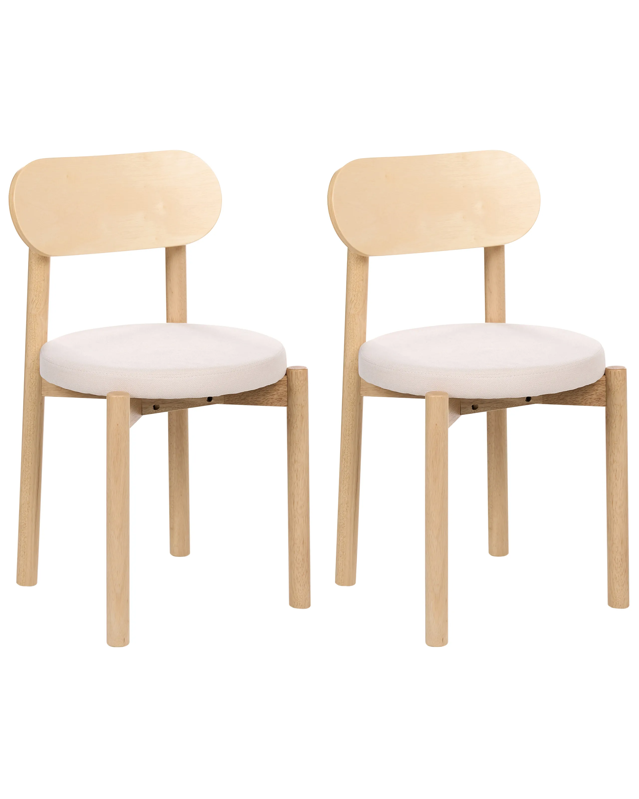 Conjunto de 2 sillas de comedor PAULINA Madera Marrón claro/Beige claro