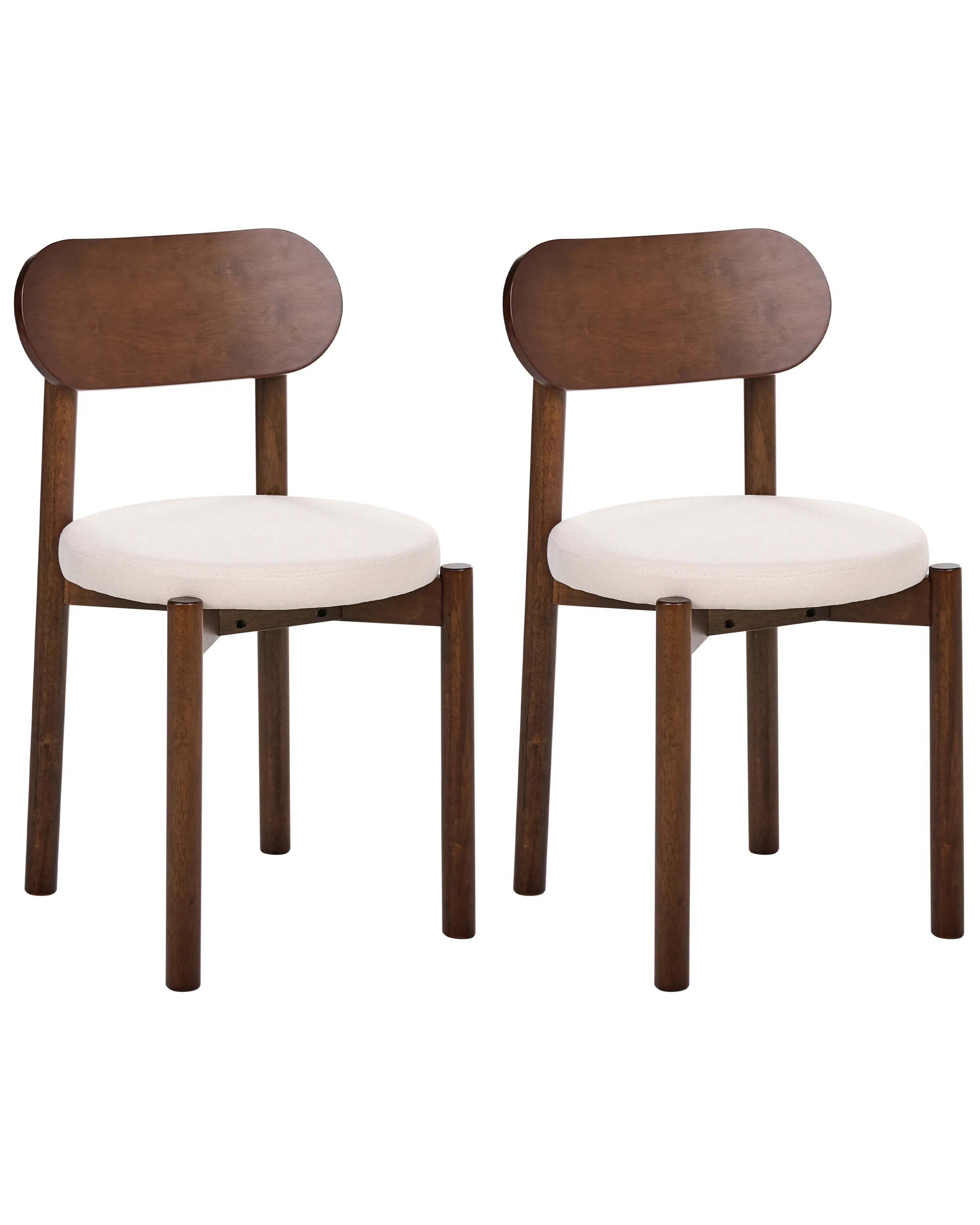 Conjunto de 2 sillas de comedor PAULINA Madera Marrón/Beige claro