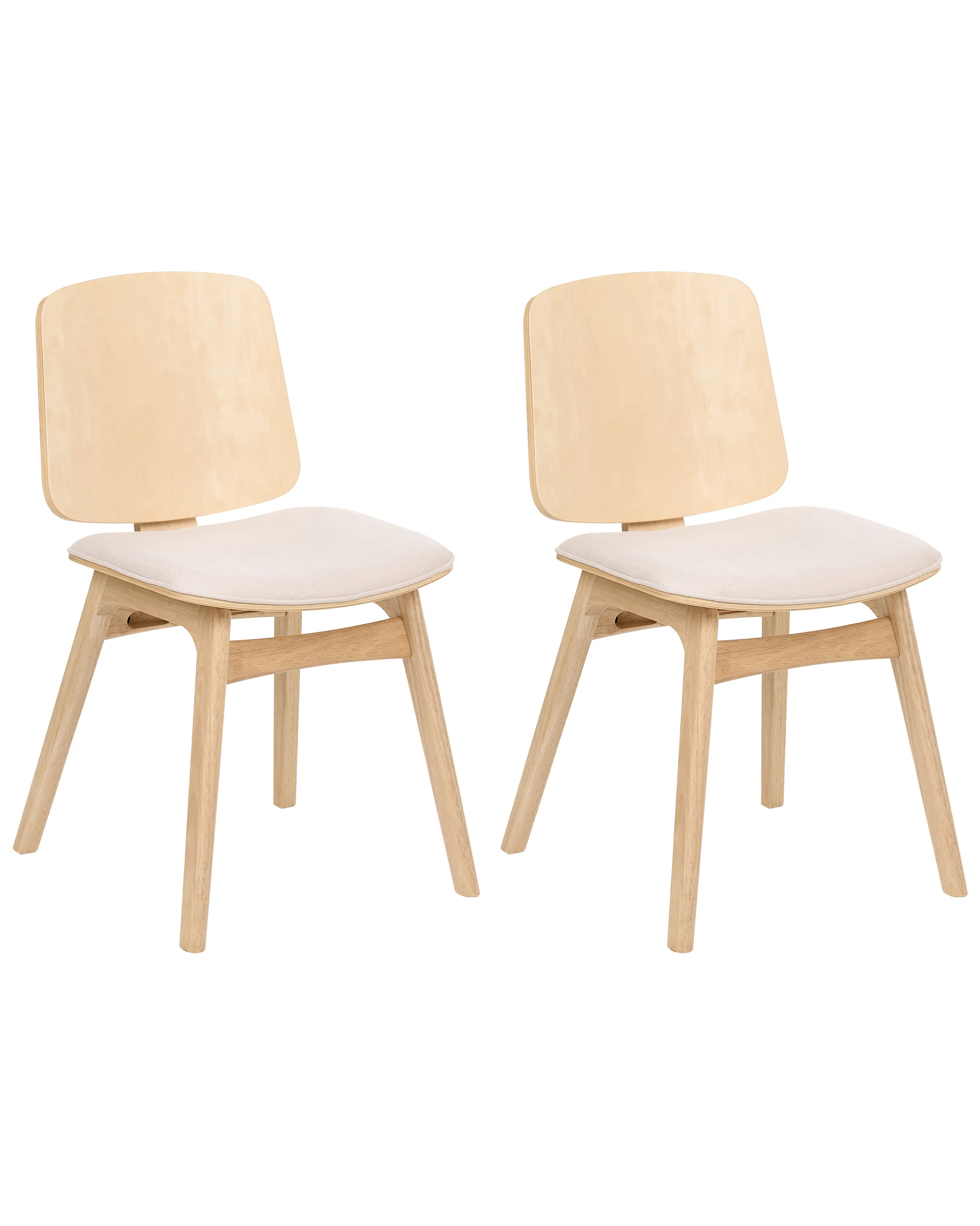 Conjunto de 2 sillas de comedor CHARLESTON Madera Marrón claro/Beige claro