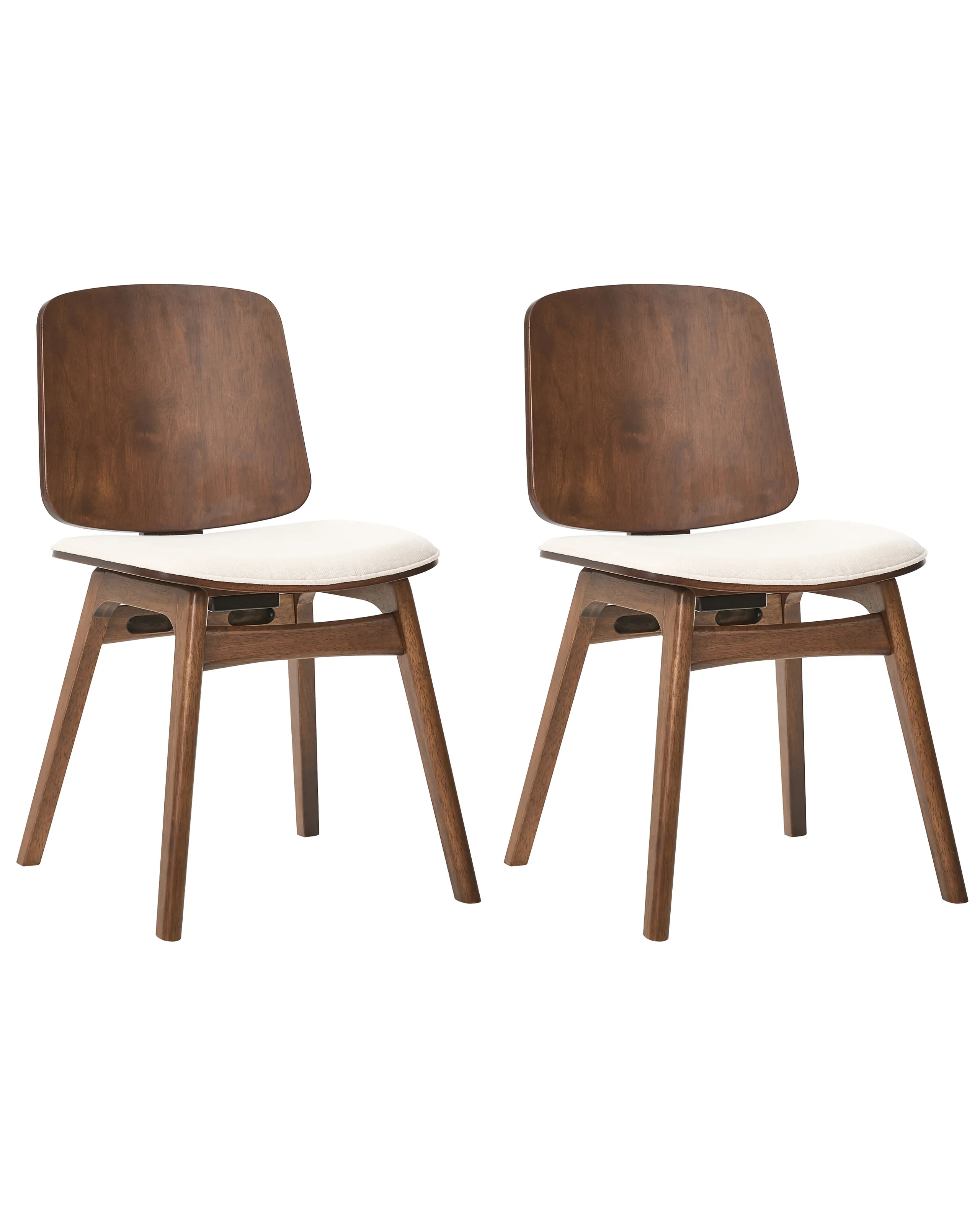 Conjunto de 2 sillas de comedor CHARLESTON Madera Marrón/Beige claro