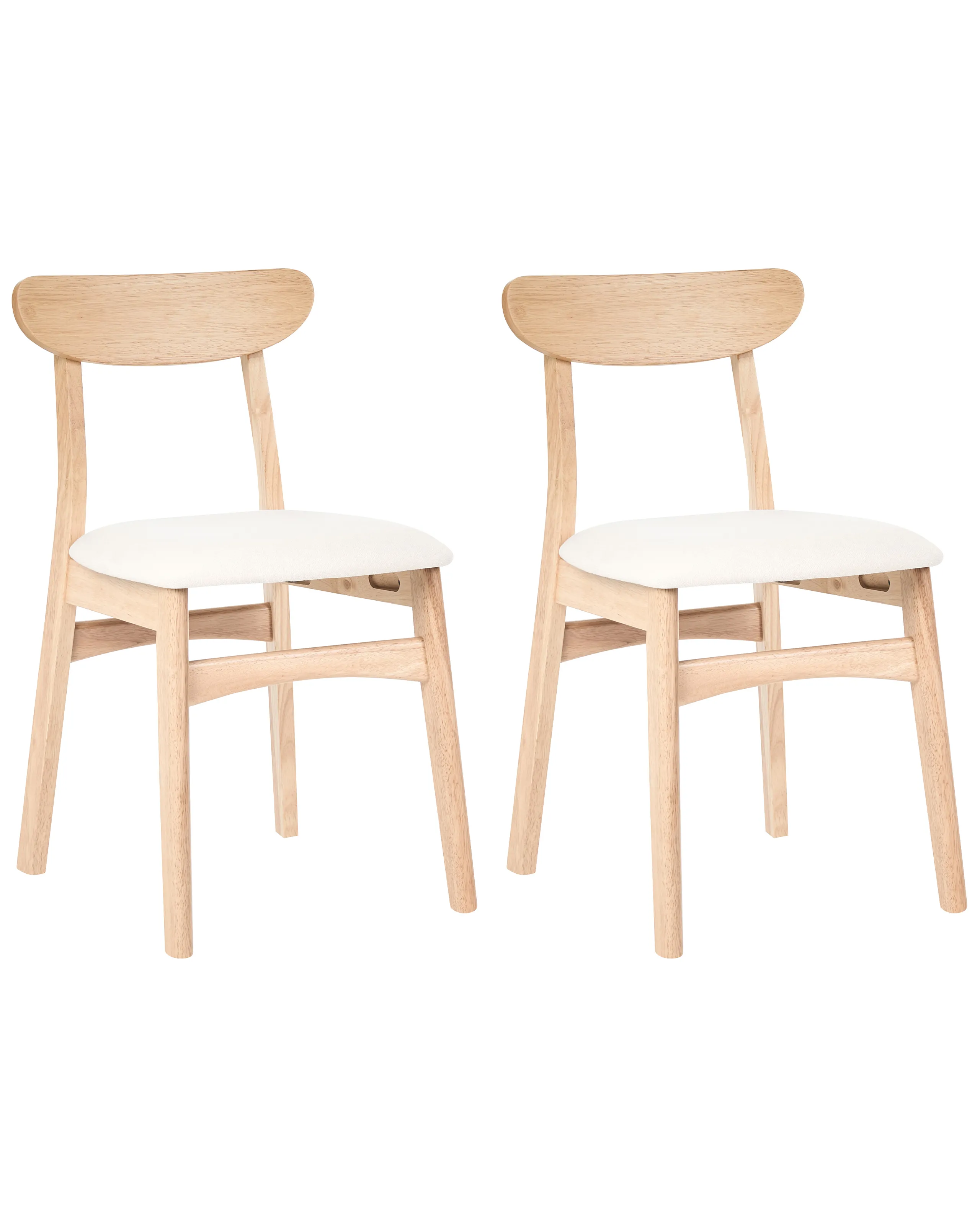 Conjunto de 2 sillas de comedor DOYLE Madera Marrón claro/Beige claro
