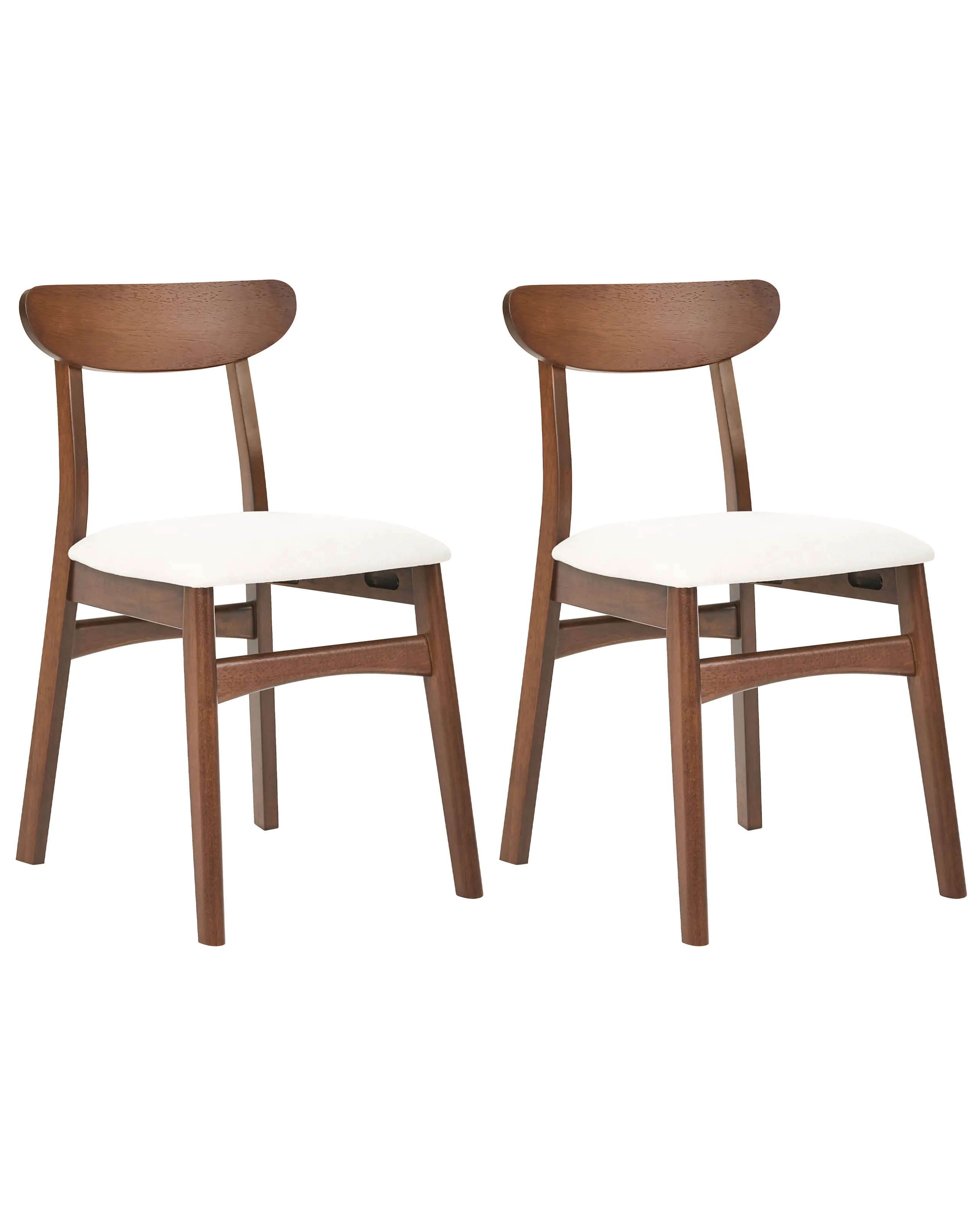 Conjunto de 2 sillas de comedor DOYLE Madera Marrón/Beige claro