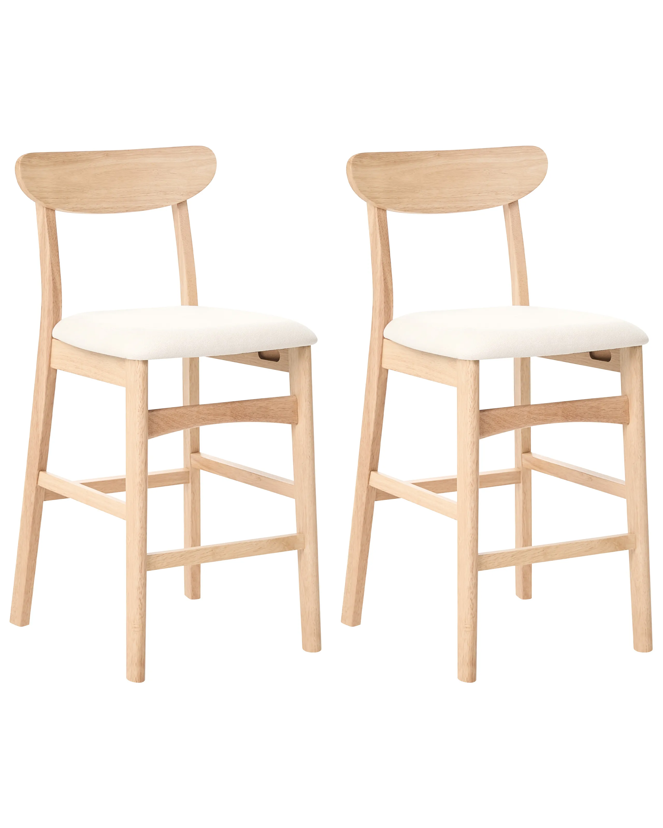 Conjunto de 2 sillas de bar DOYLE Madera Marrón claro/Beige claro