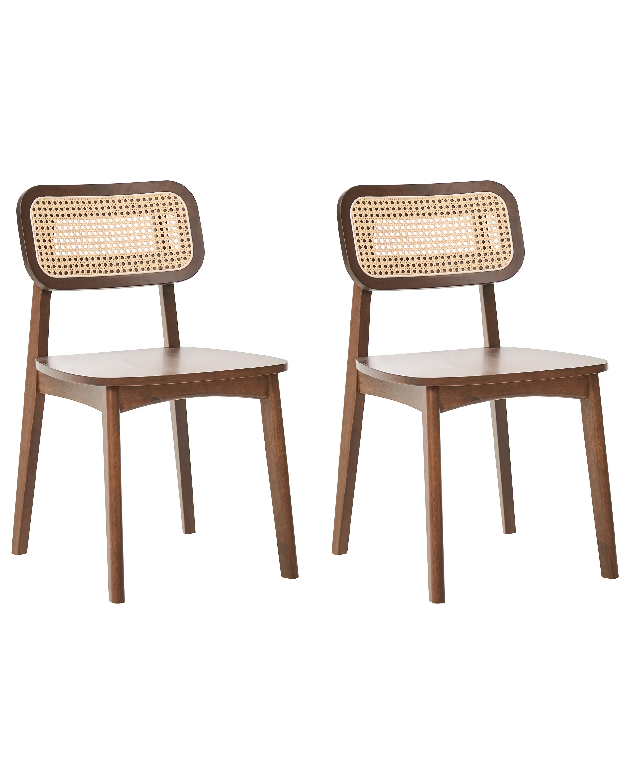 Conjunto de 2 sillas de comedor KENO Madera Marrón claro/Marrón
