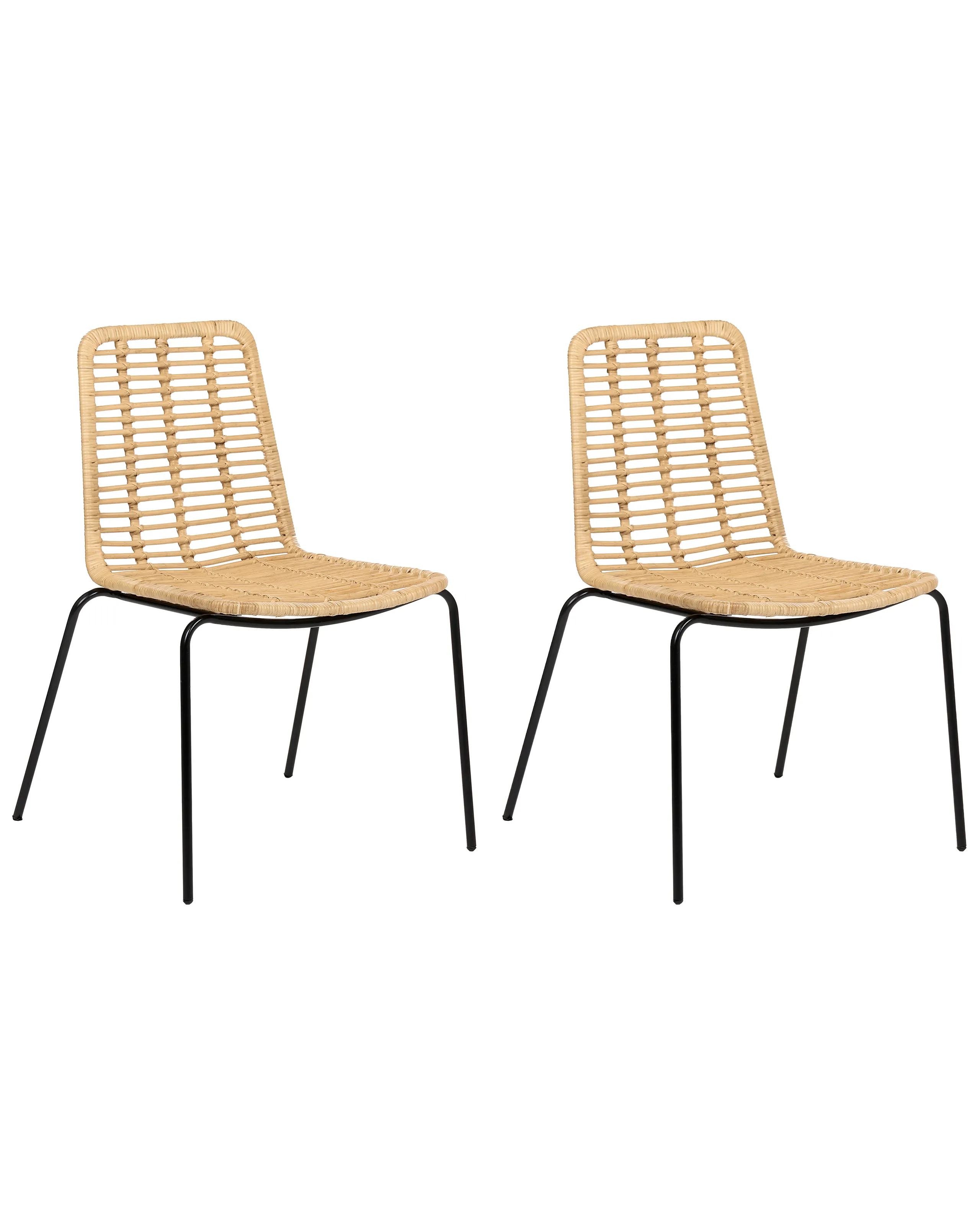 Conjunto de 2 sillas de comedor TAOS Ratán Natural