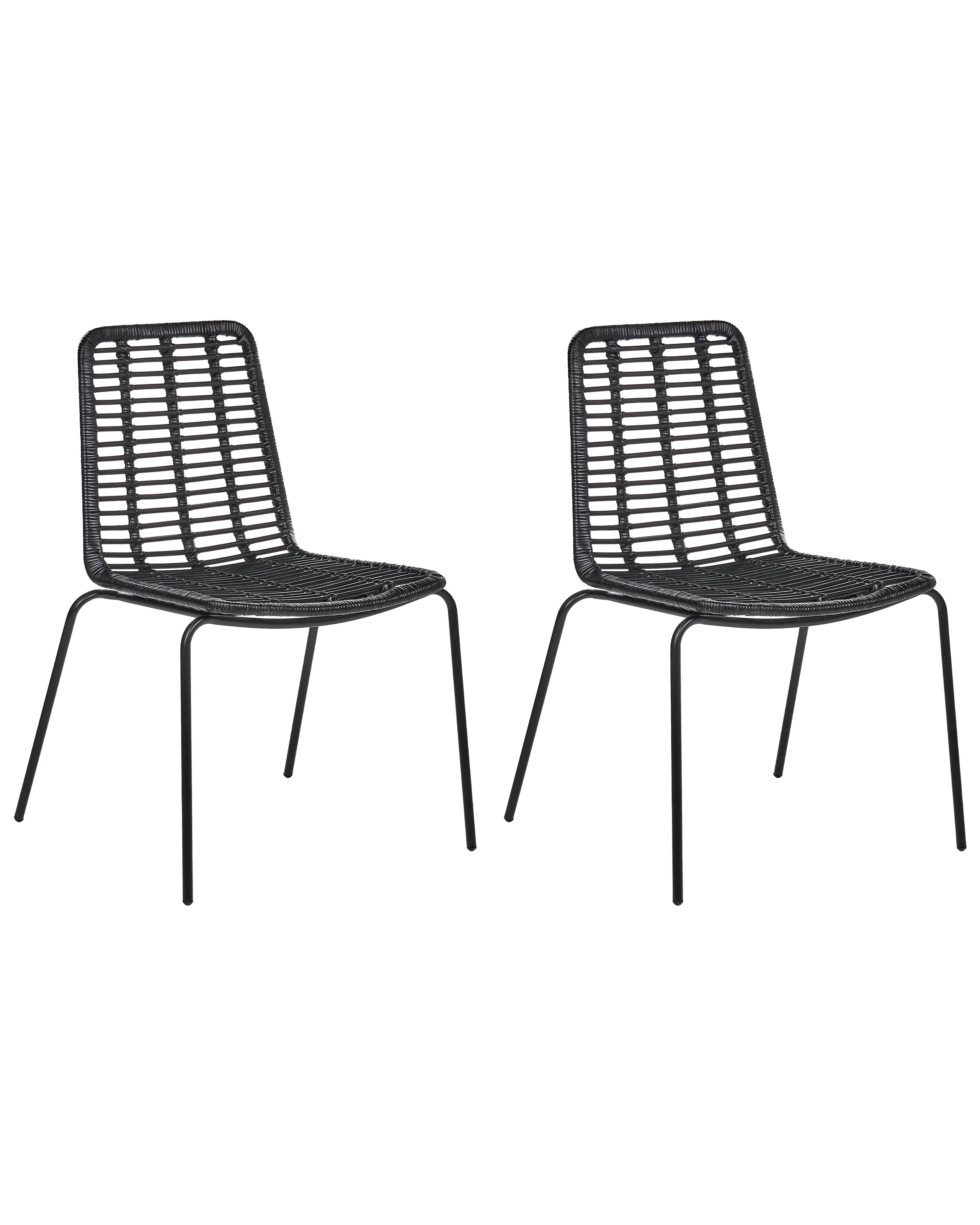 Conjunto de 2 sillas de comedor TAOS Ratán Negro