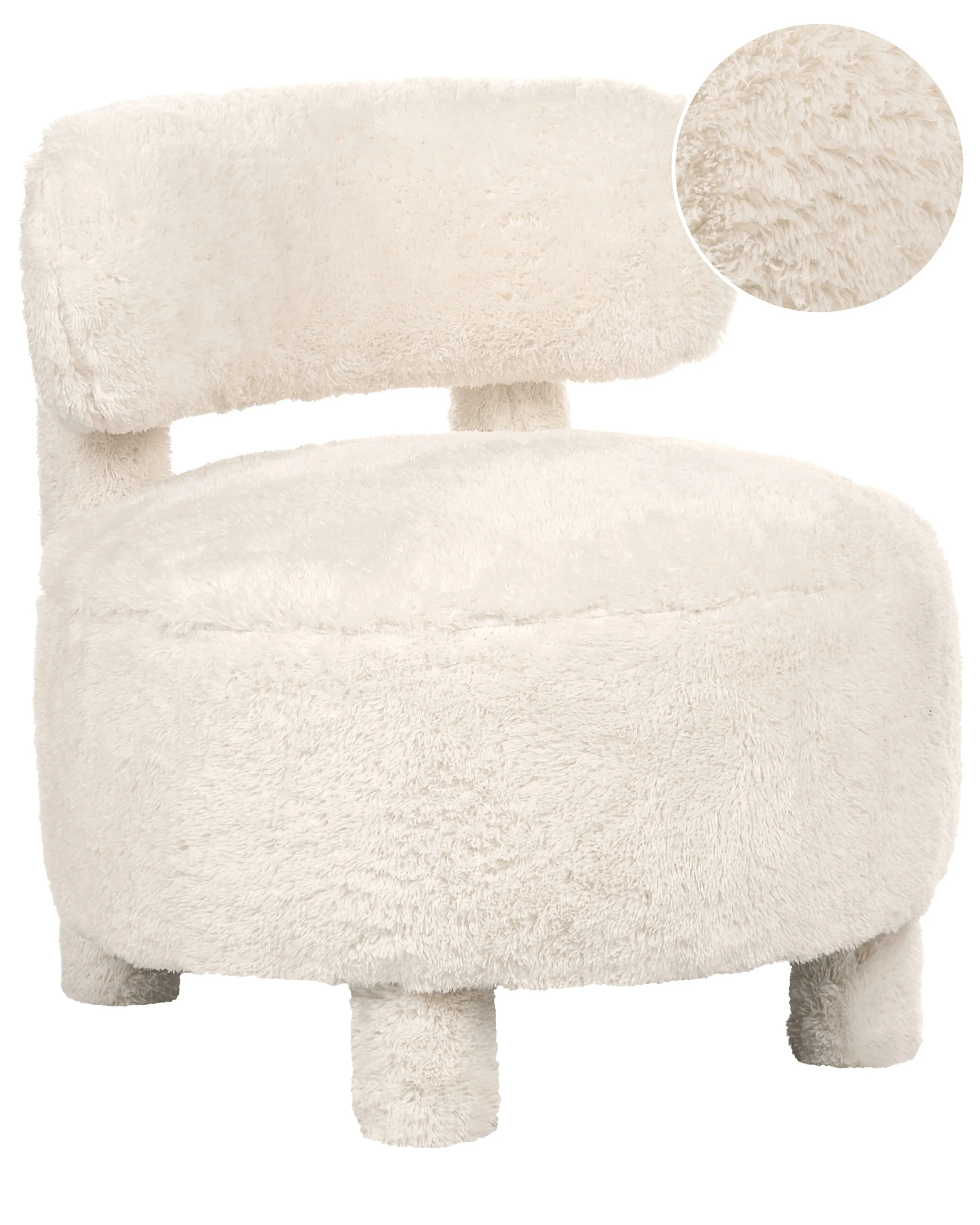 Armchair HAMINA Faux Fur Light Beige