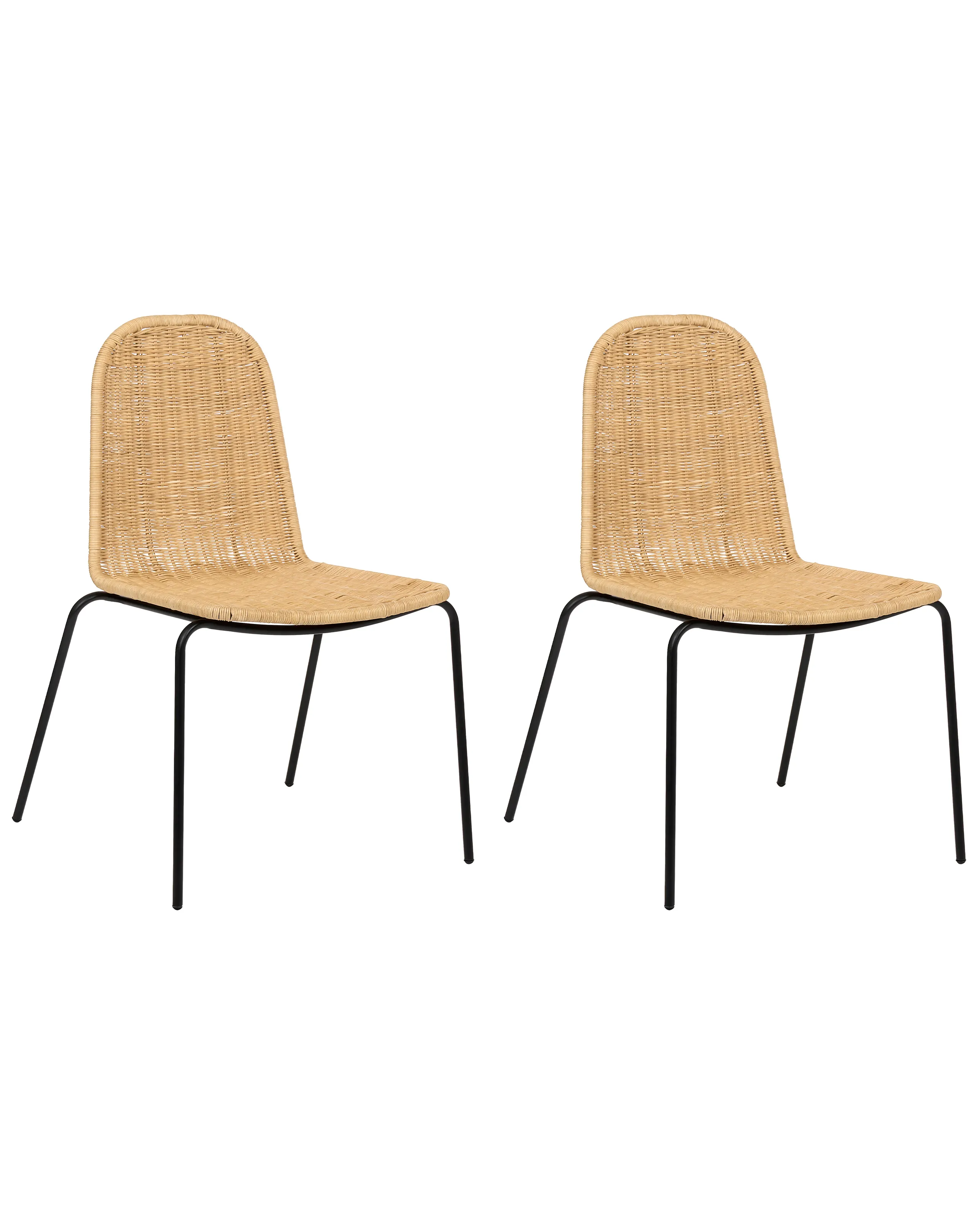 Conjunto de 2 sillas de comedor ROXTON Ratán Natural