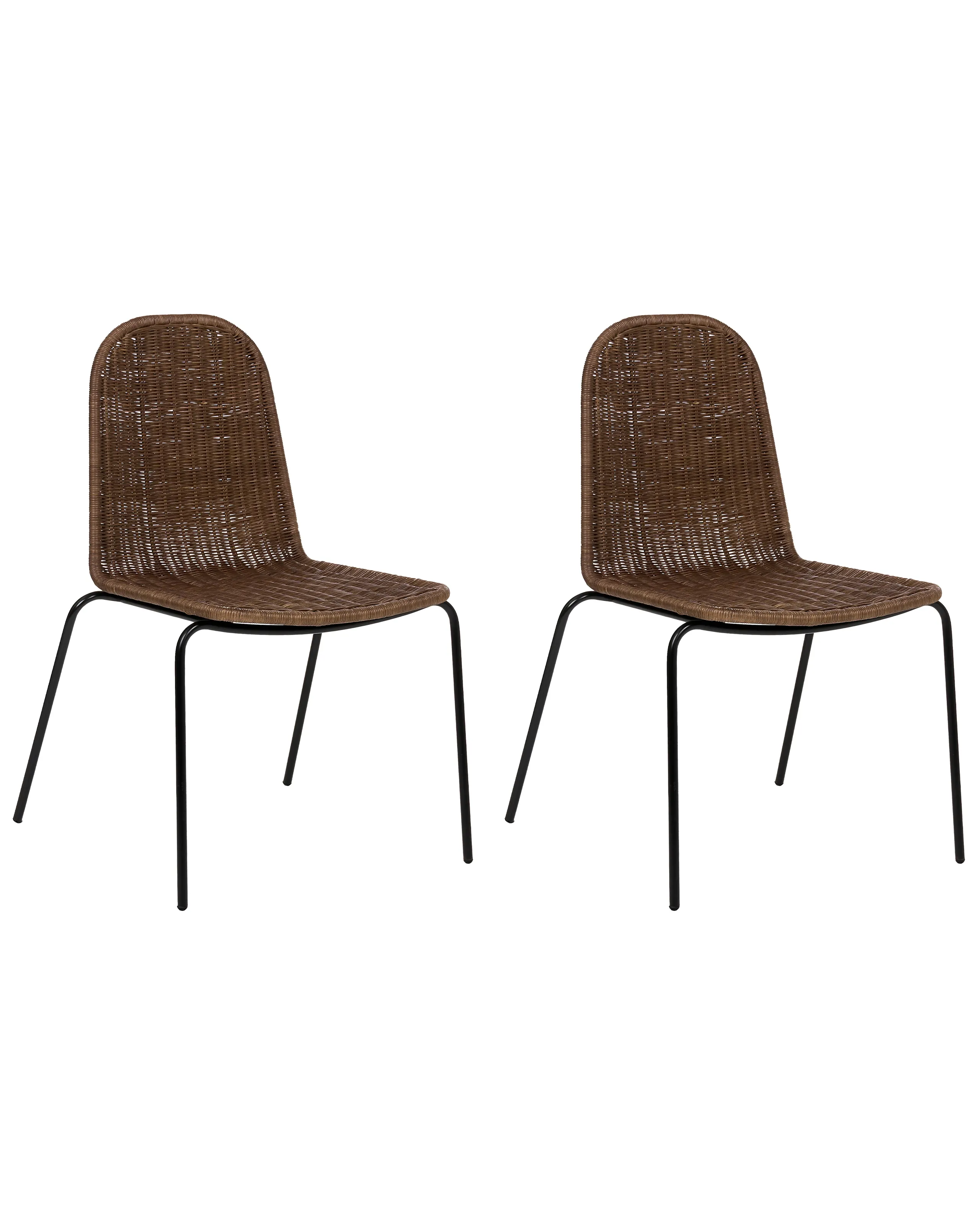 Conjunto de 2 sillas de comedor ROXTON Ratán Marrón oscuro