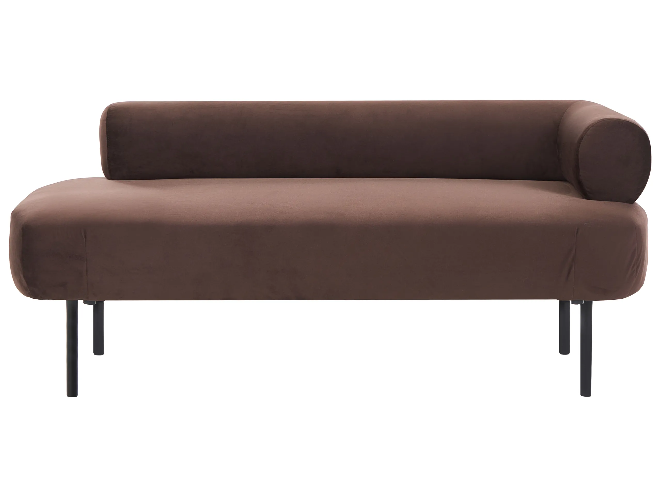Chaise longue derecho MIRMANDE Terciopelo Marrón oscuro