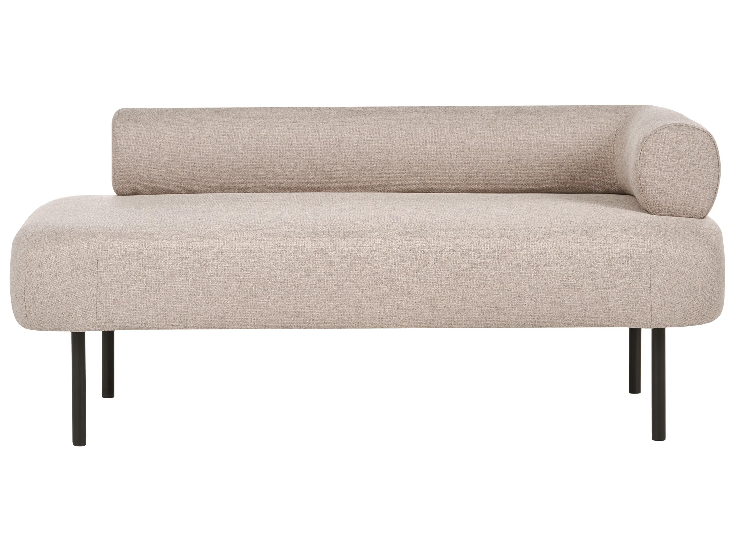 Chaise longue derecho MIRMANDE Tela Marrón claro