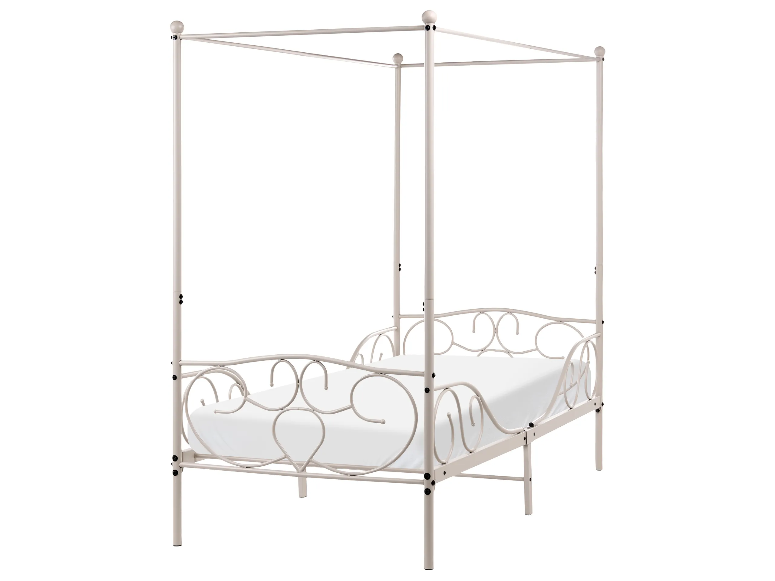 Cama con dosel Metal SORMERY 90 x 200 cm Beige claro