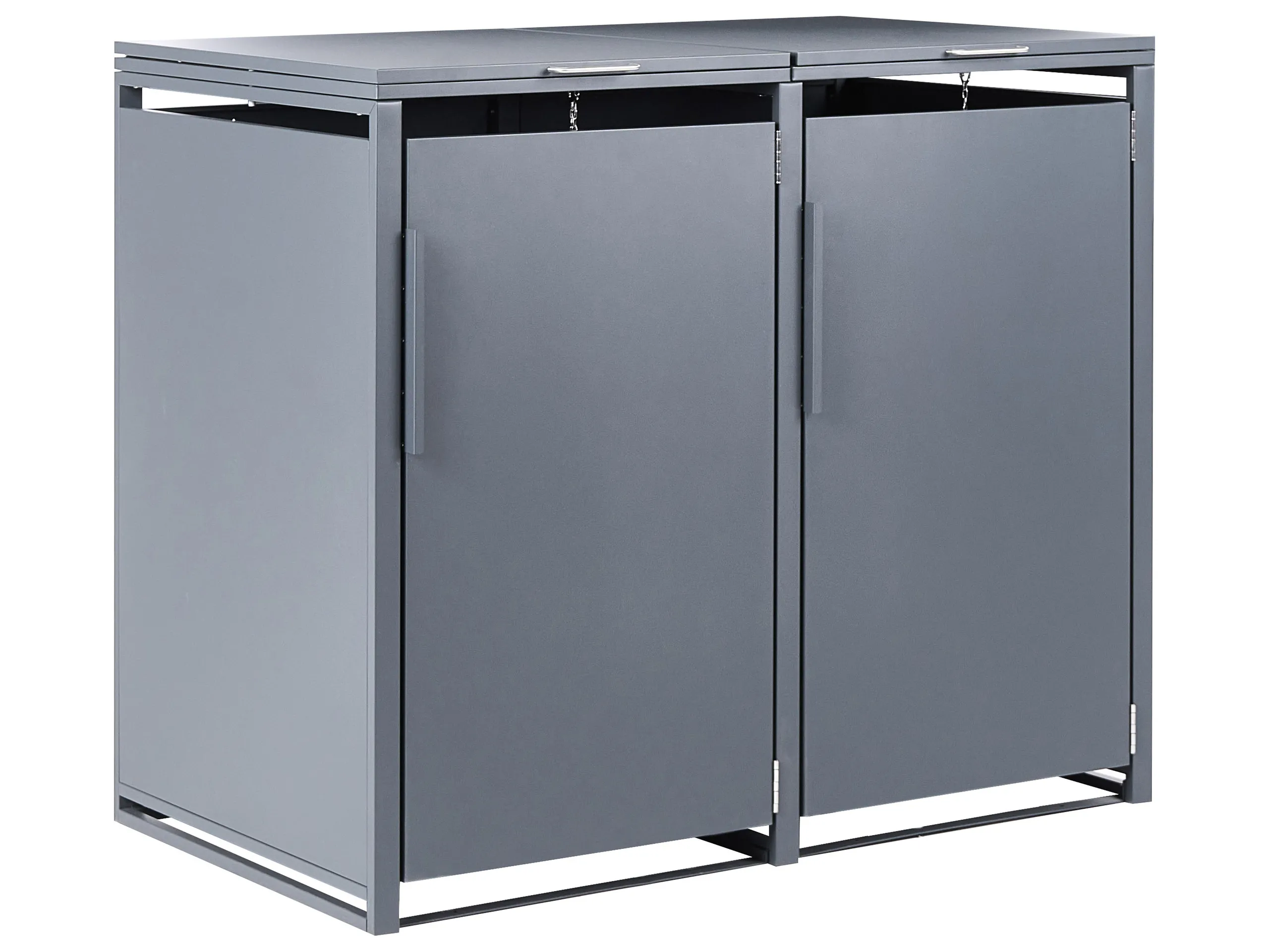 Cobertizo para cubo de basura 480 L PIACENZA Doble Metal Gris oscuro