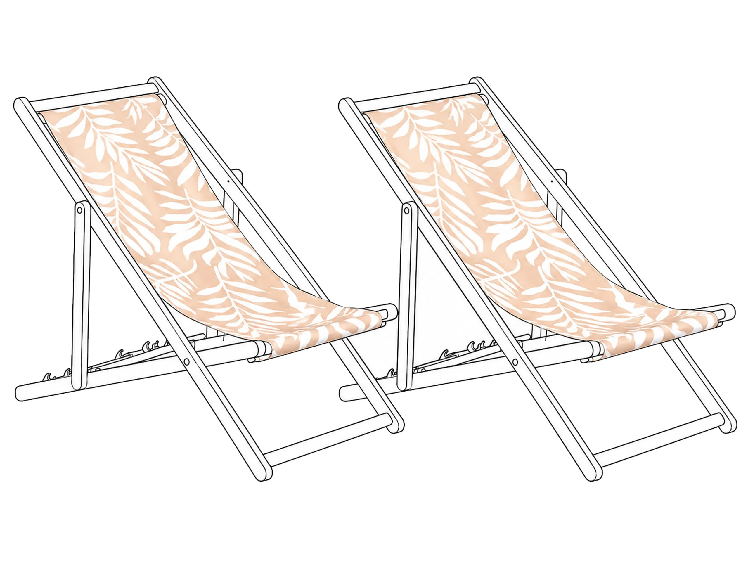 Conjunto de 2 telas de recambio para tumbonas ANZIO/AVELLINO 113 x 44 cm Beige