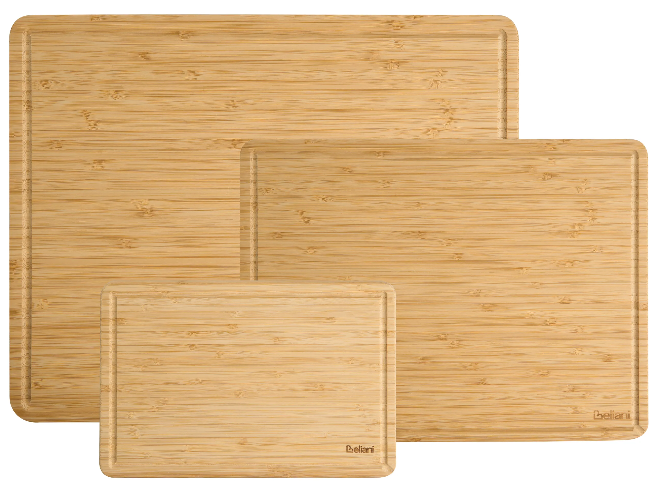 Conjunto de 3 tablas de cortar FOUACE Bambú Marrón claro