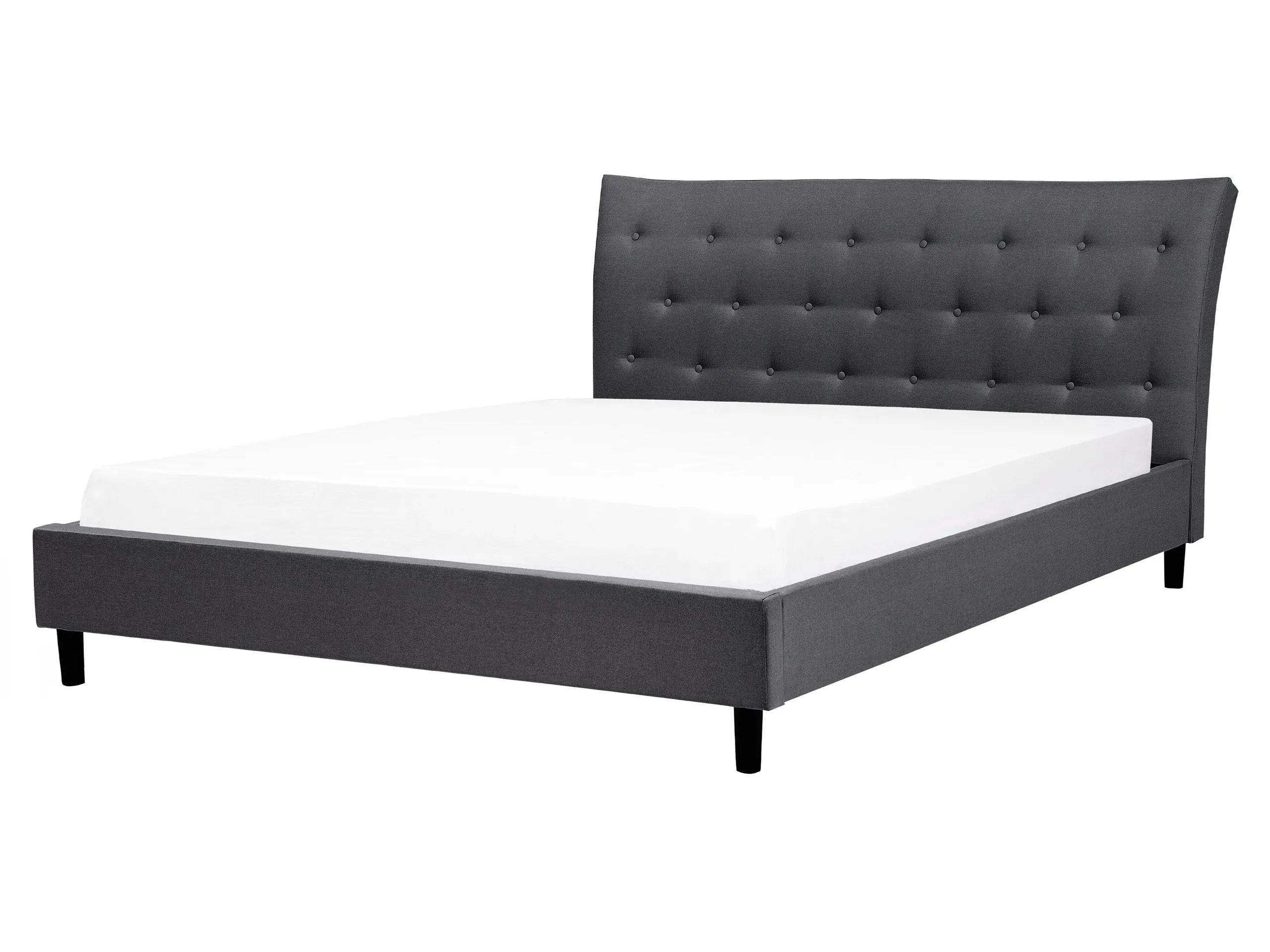 Cama Tela SAVERNE 160 x 200 cm Gris oscuro