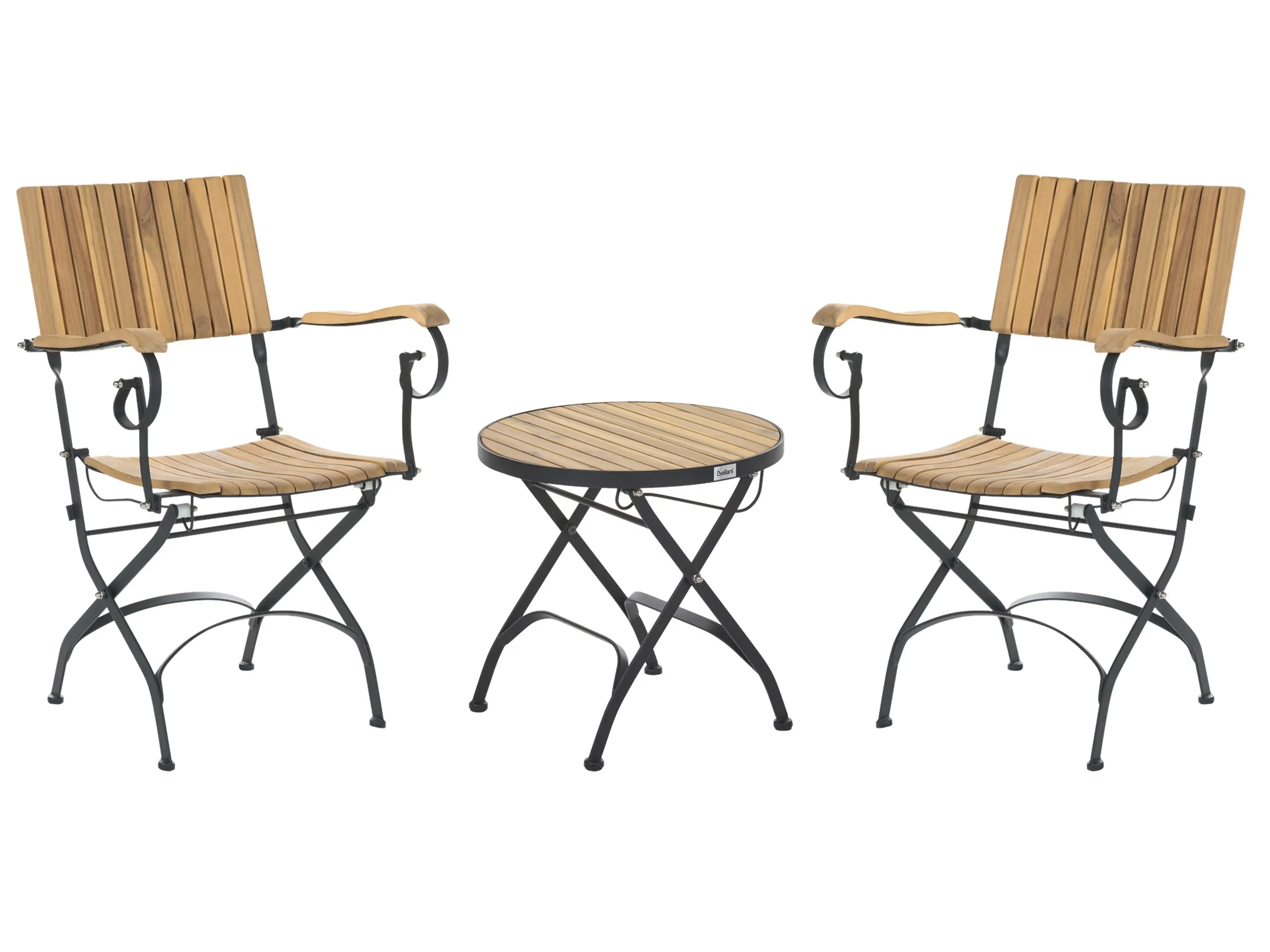 Bistro Set Folding LASCARI Acacia Wood Light Brown