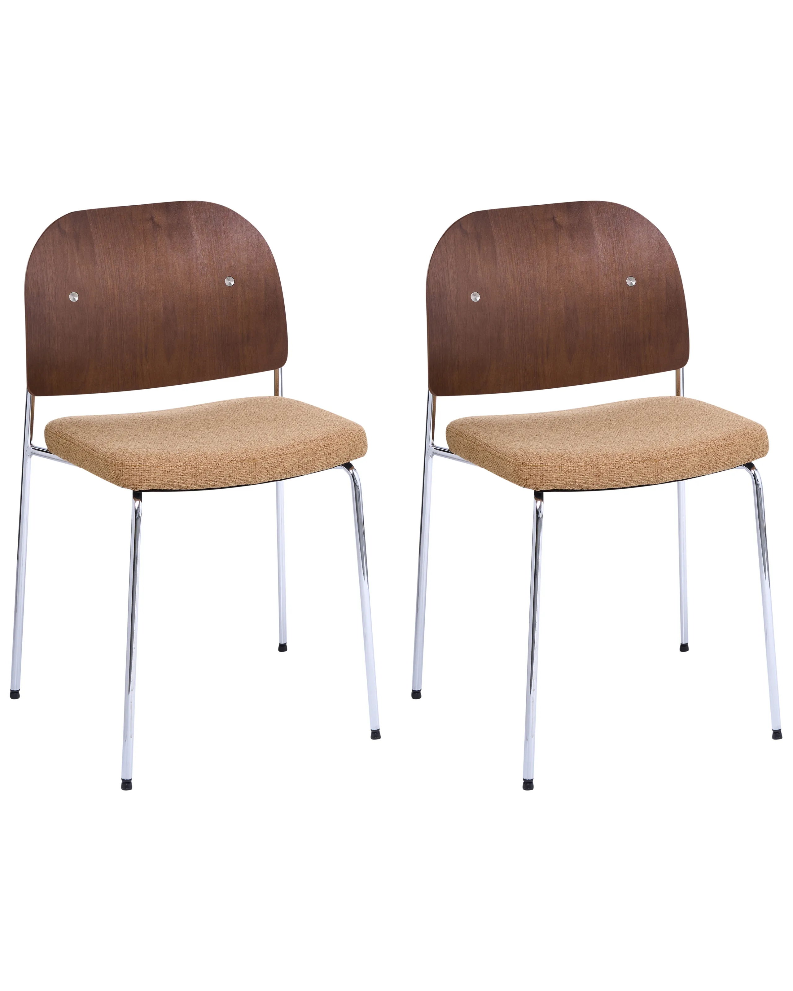 Conjunto de 2 sillas de comedor ASHCROFT Metal Naranja/Marrón oscuro