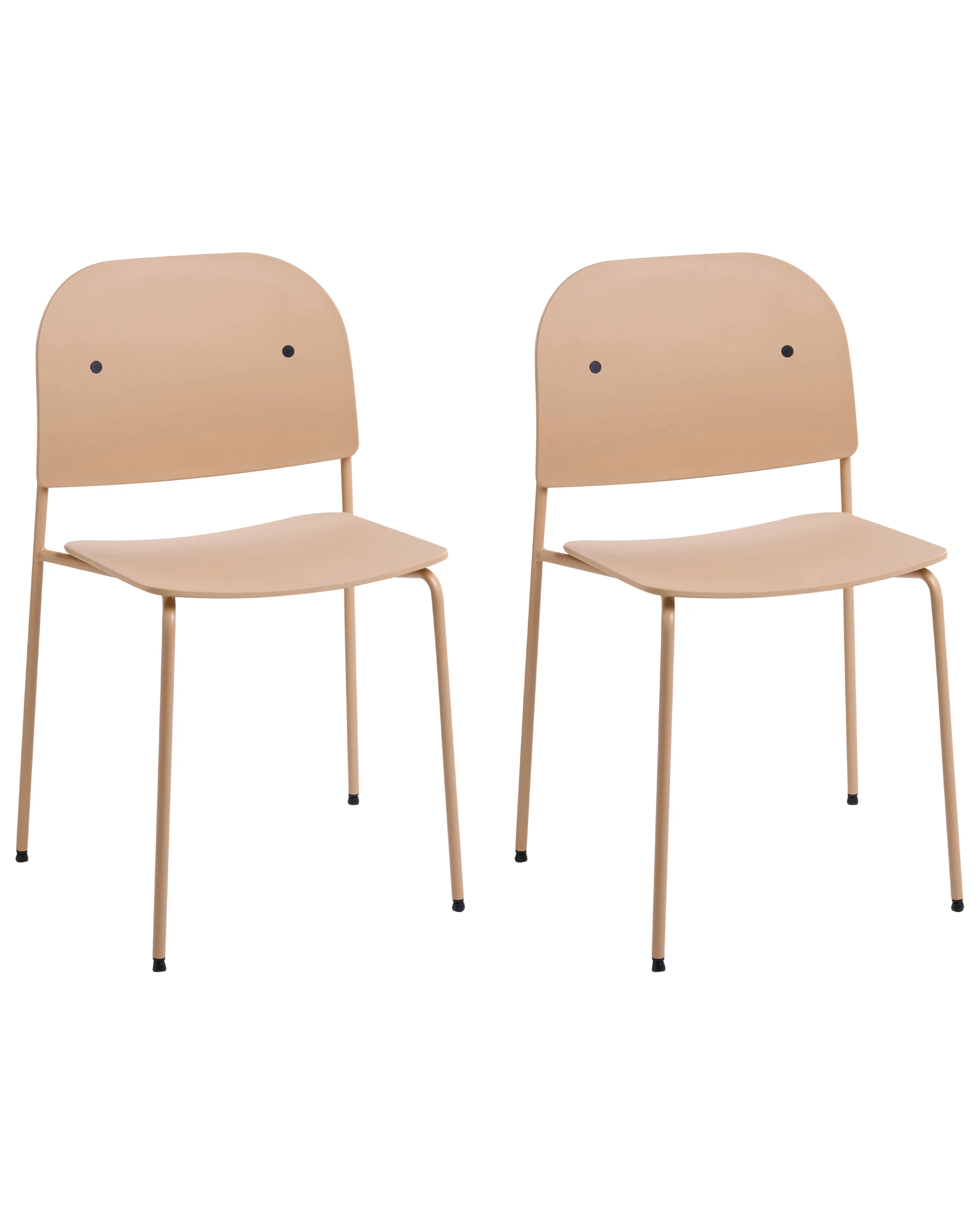 Conjunto de 2 sillas de comedor WINDUST Metal Beige